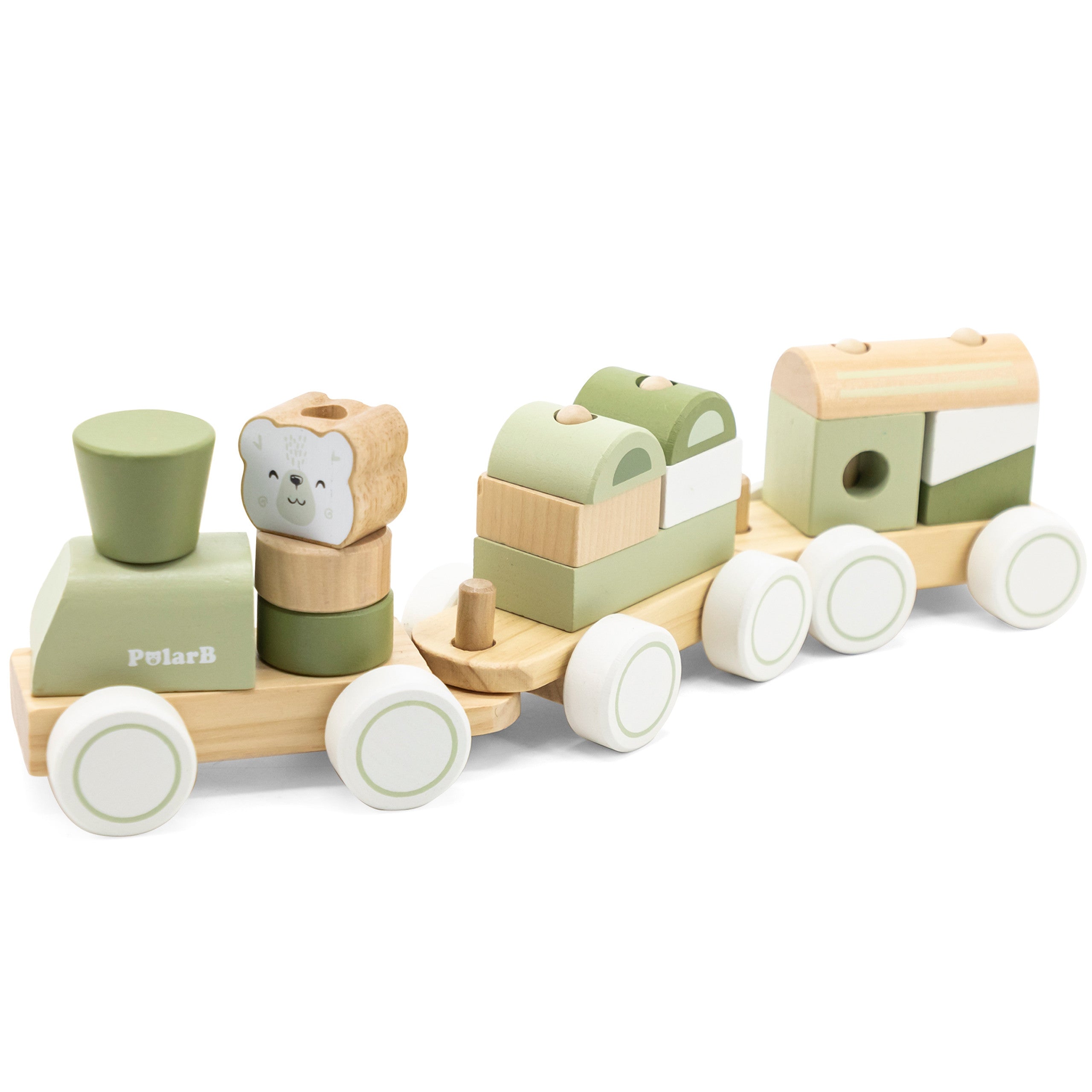 Viga Polarb Green Train Train avec blocs de wagons