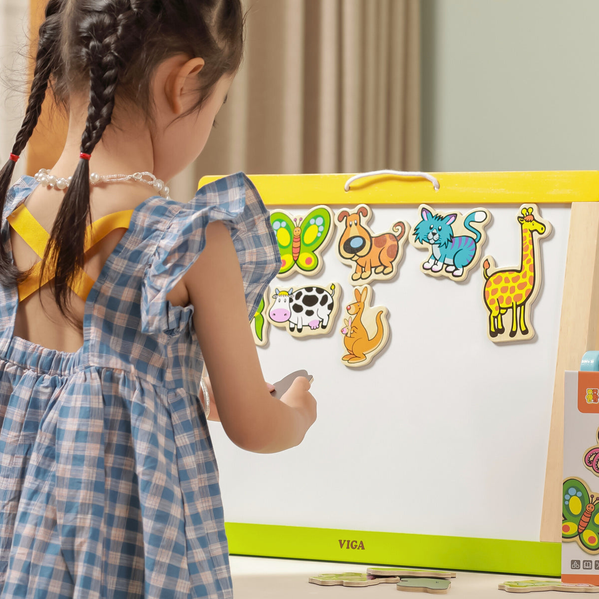 Viga Drewniane magnesy Zwierzęta, zestaw 20 sztuk