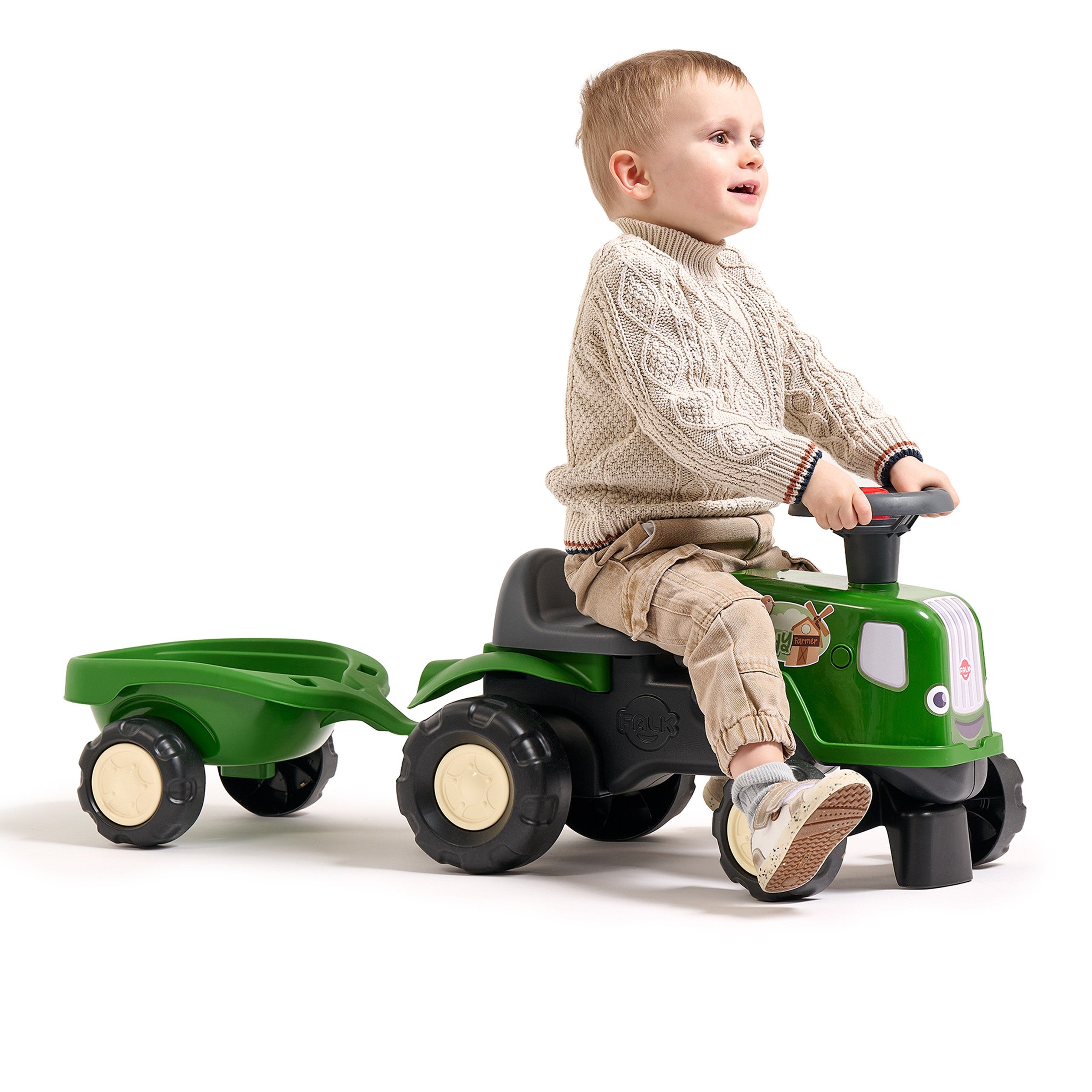 Falk Ride-on Traktor s přívěsem Birdy Farm Green 1-3 roky