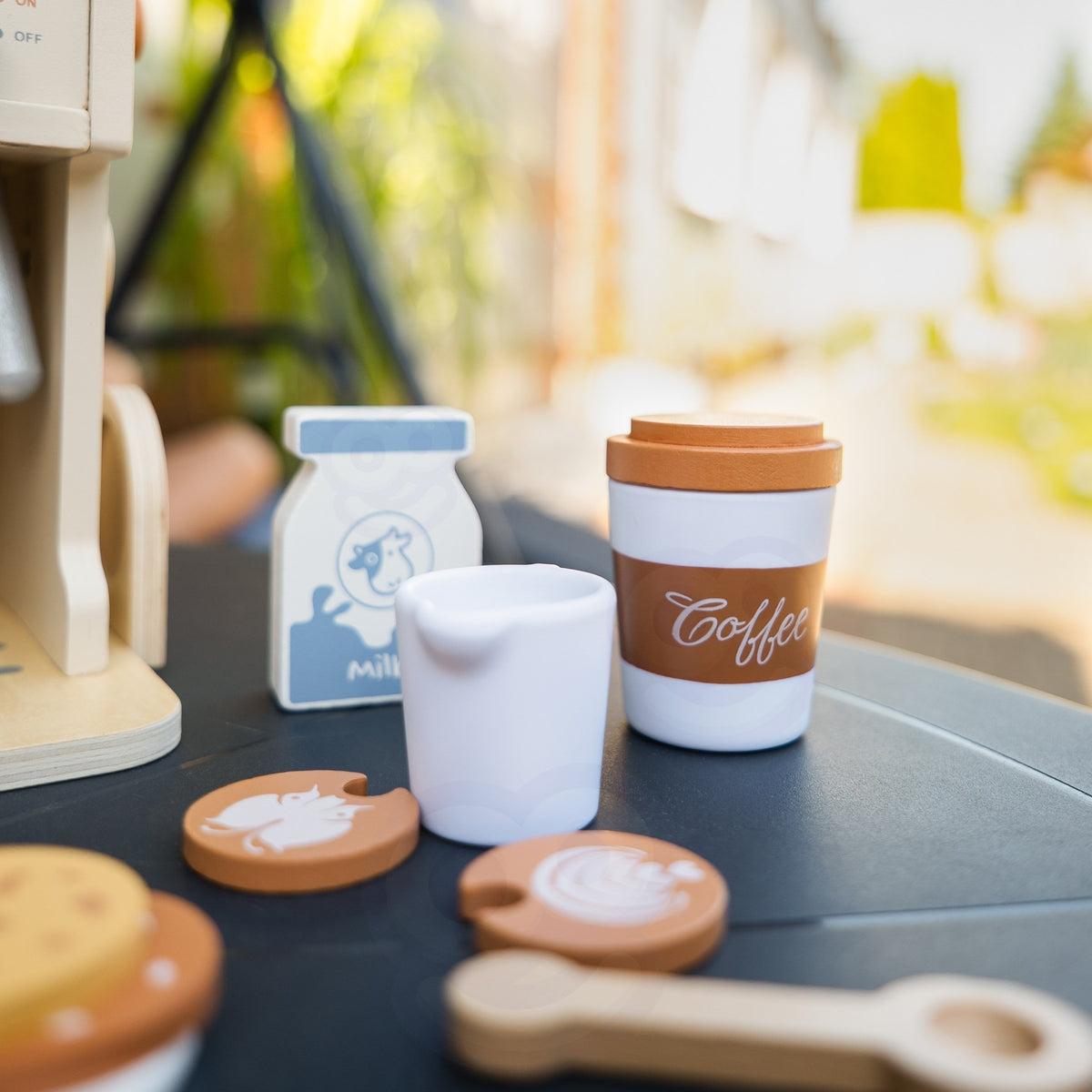 Tooky Toy fából készült kávéskészlet - Barista eszpresszógép