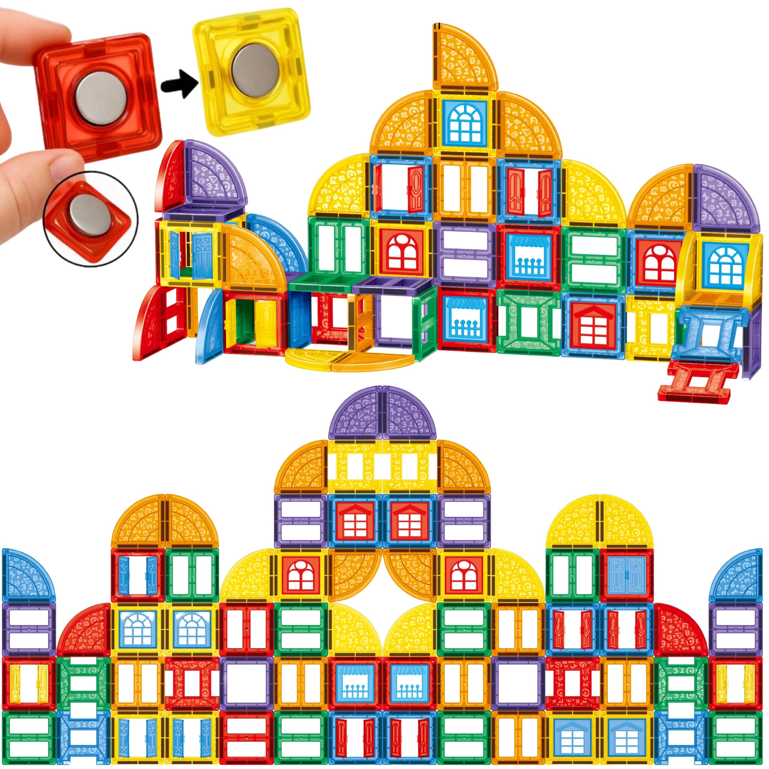 Woopie Magnetic Construction Blocks 3d Educational Set Castle 100pcs.