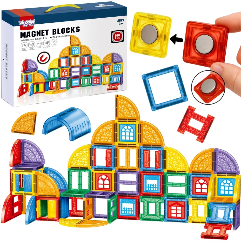 Woopie Magnetic Construction Blocks 3d Educational Set Castle 100pcs.