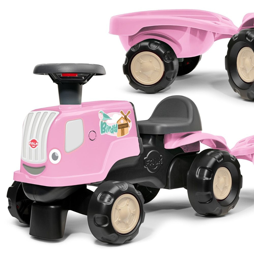Falk Ride-on Tractor With Trailer Birdy Farm Pink 1-3 Years