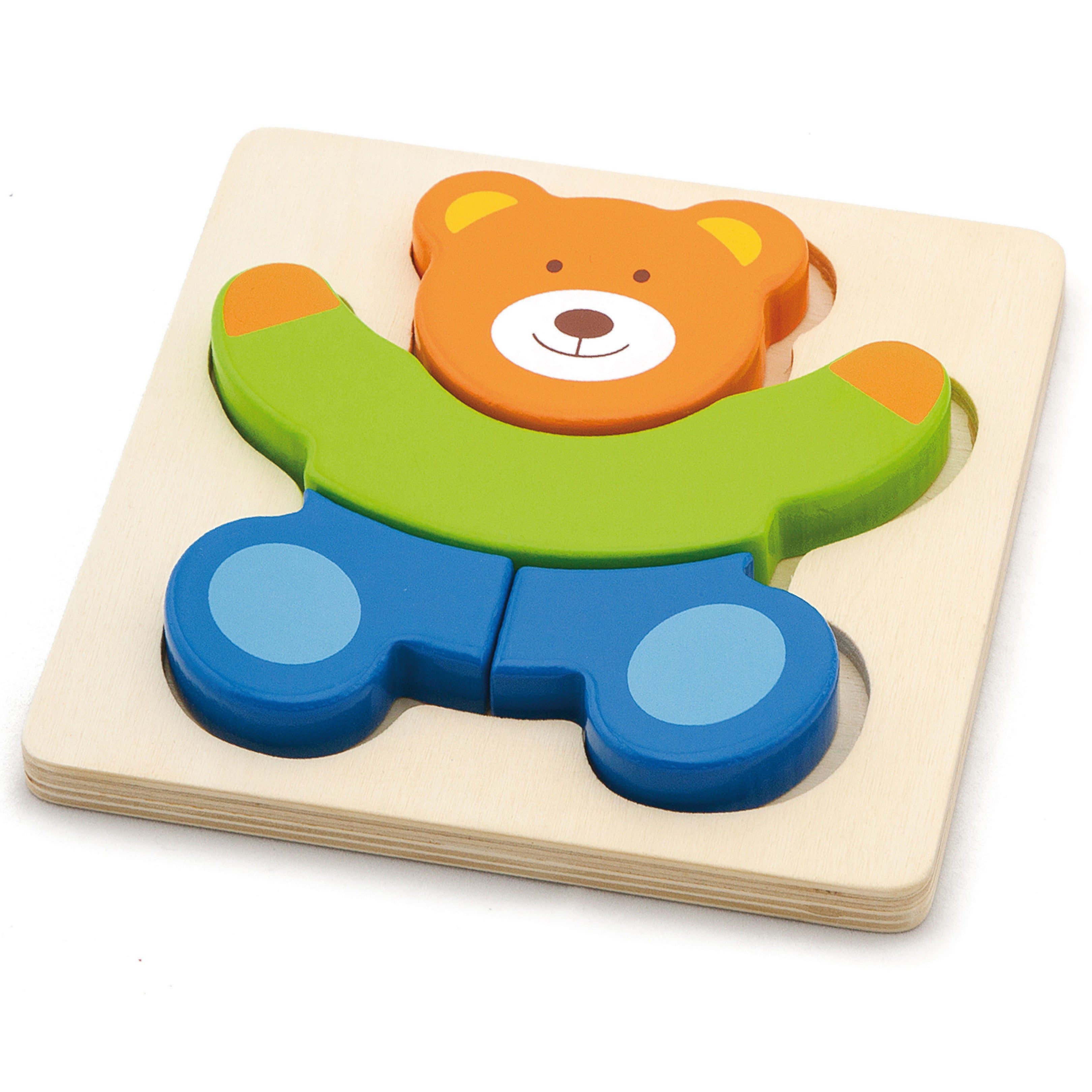 Viga Baby's First Wooden Puzzle Teddy Bear