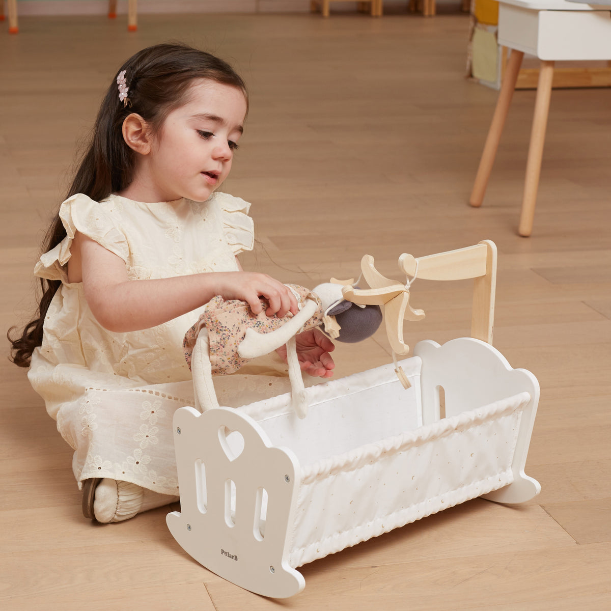 Viga Polarb Wooden Doll Cradle