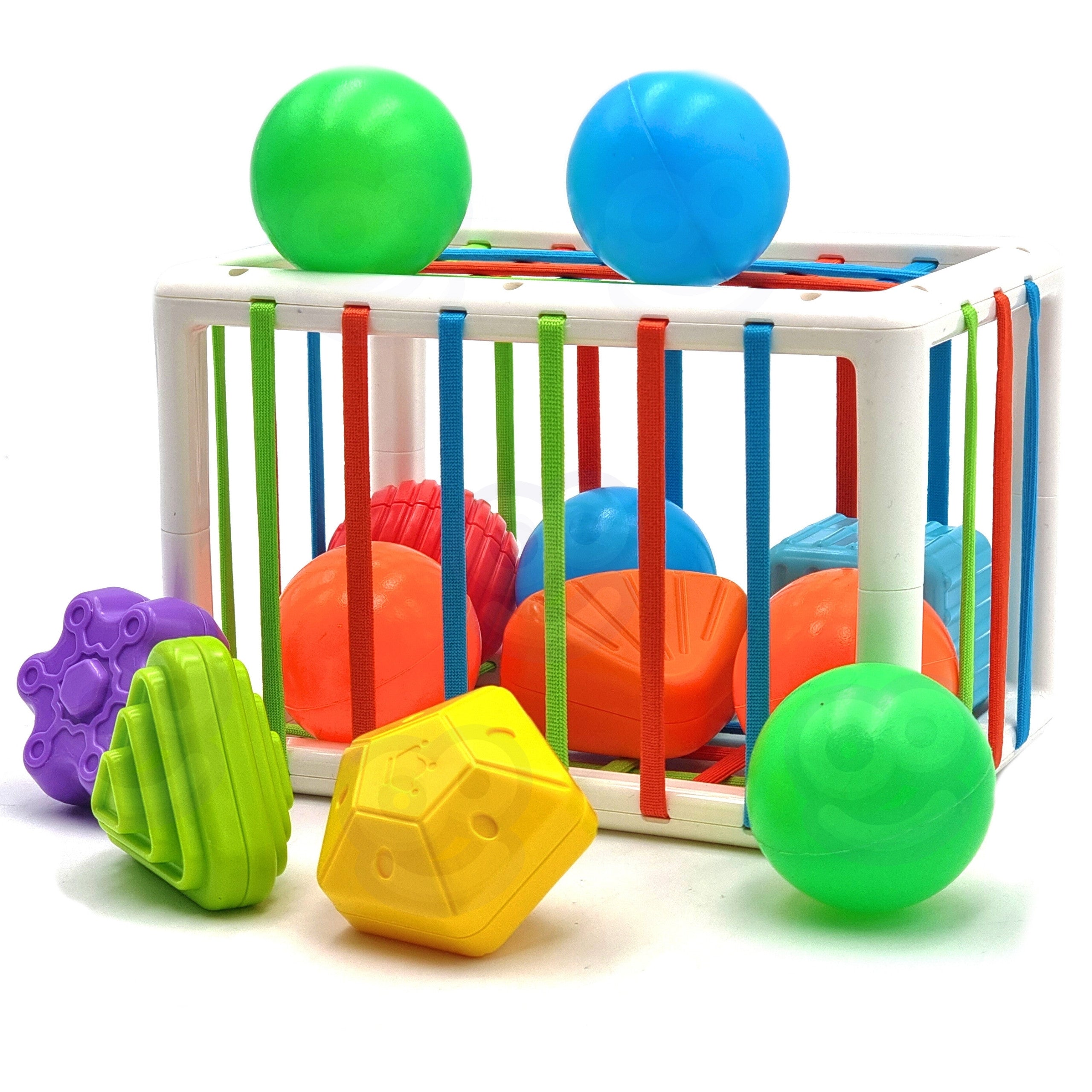 Woopie Baby Fleksibel Sensory Cube Sorter Til Børn Farverige Former 13 Stk.