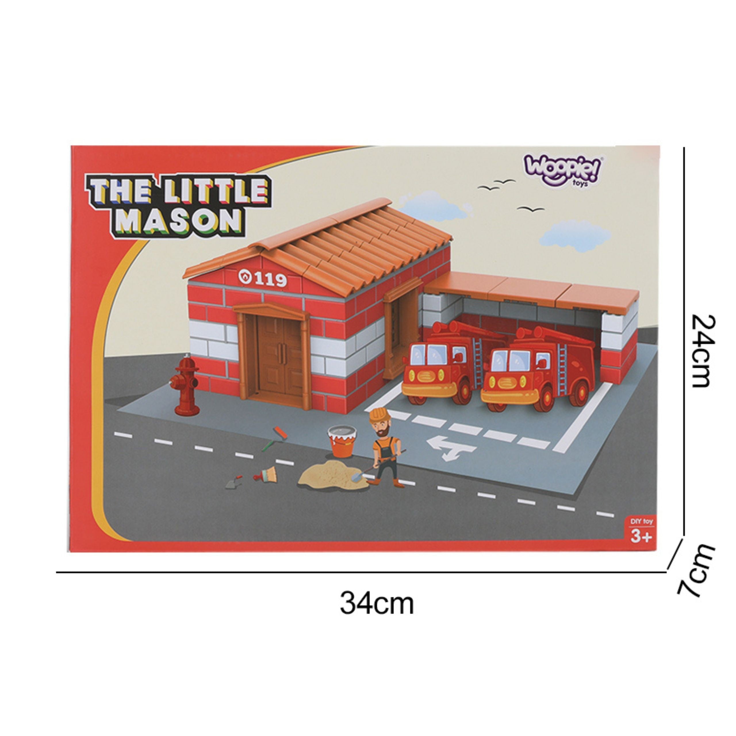 Woopie Fire Station Building Brick Construction Set 178 Pcs. Building Bricks