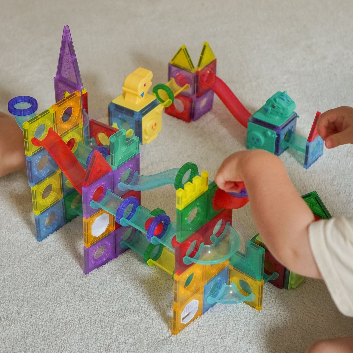 Woopie blocs de construction magnétiques ensemble éducatif 3d piste de balle 170 pièces.