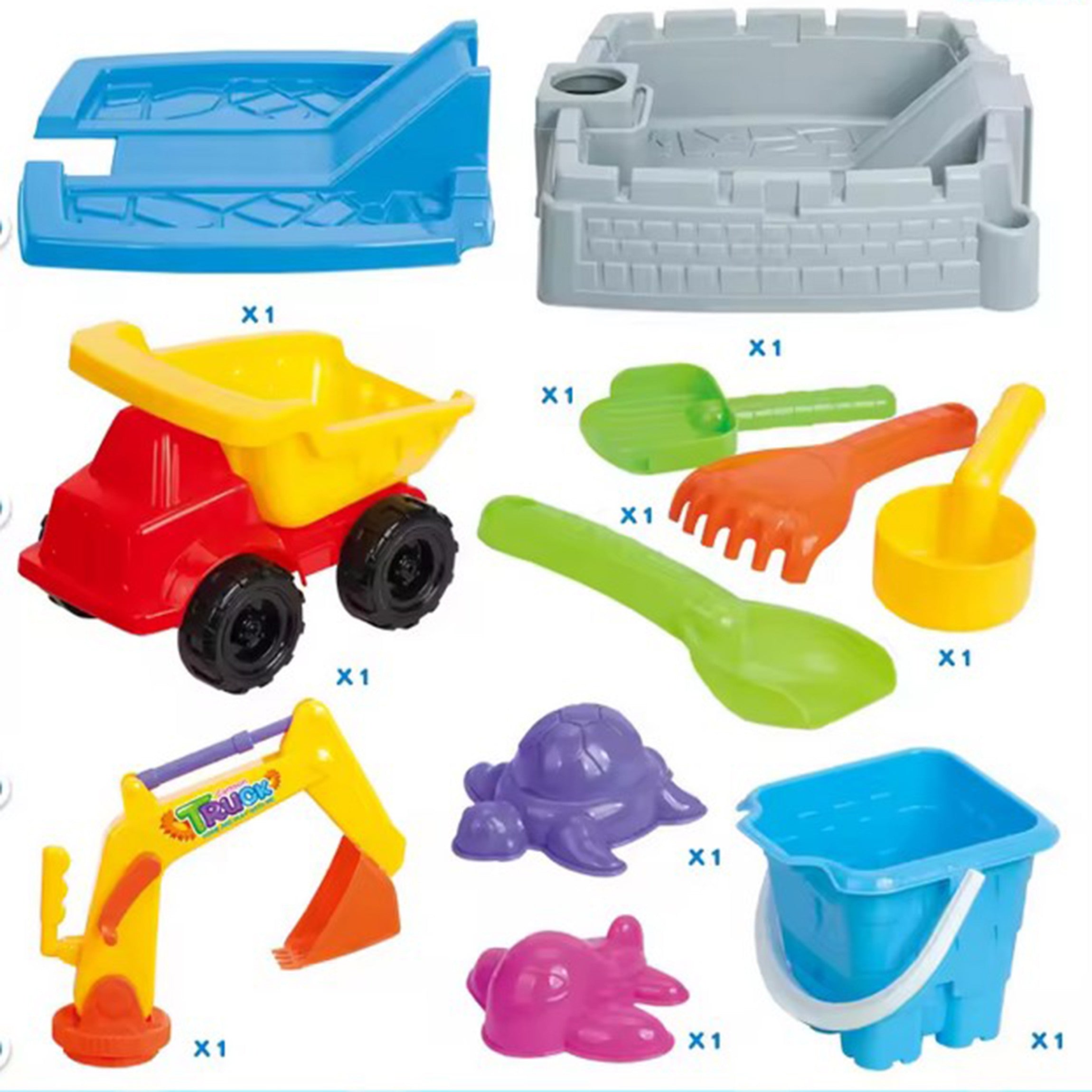 Woopie Portable Sandbox Castle Lockable + 9 Acc.