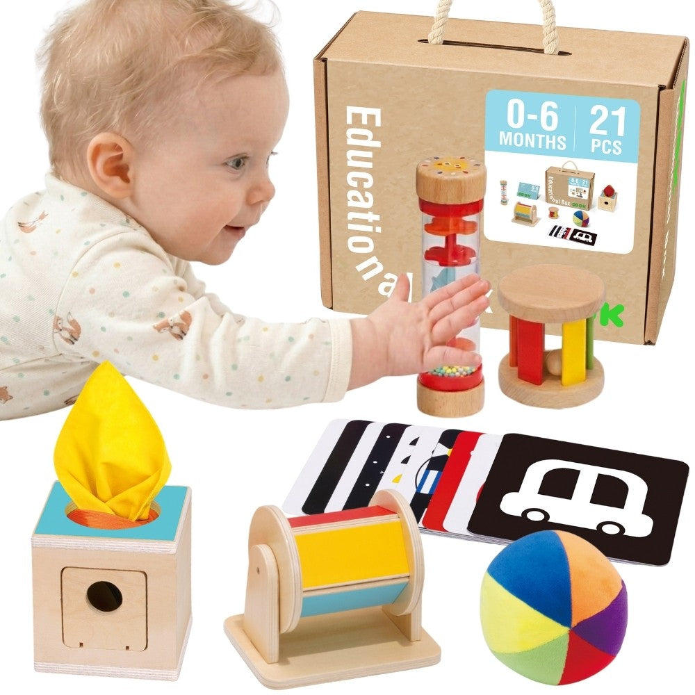 Tooky Toy Box Xxl Montessori Образователна сензорна кутия 6в1 0-6 месеца
