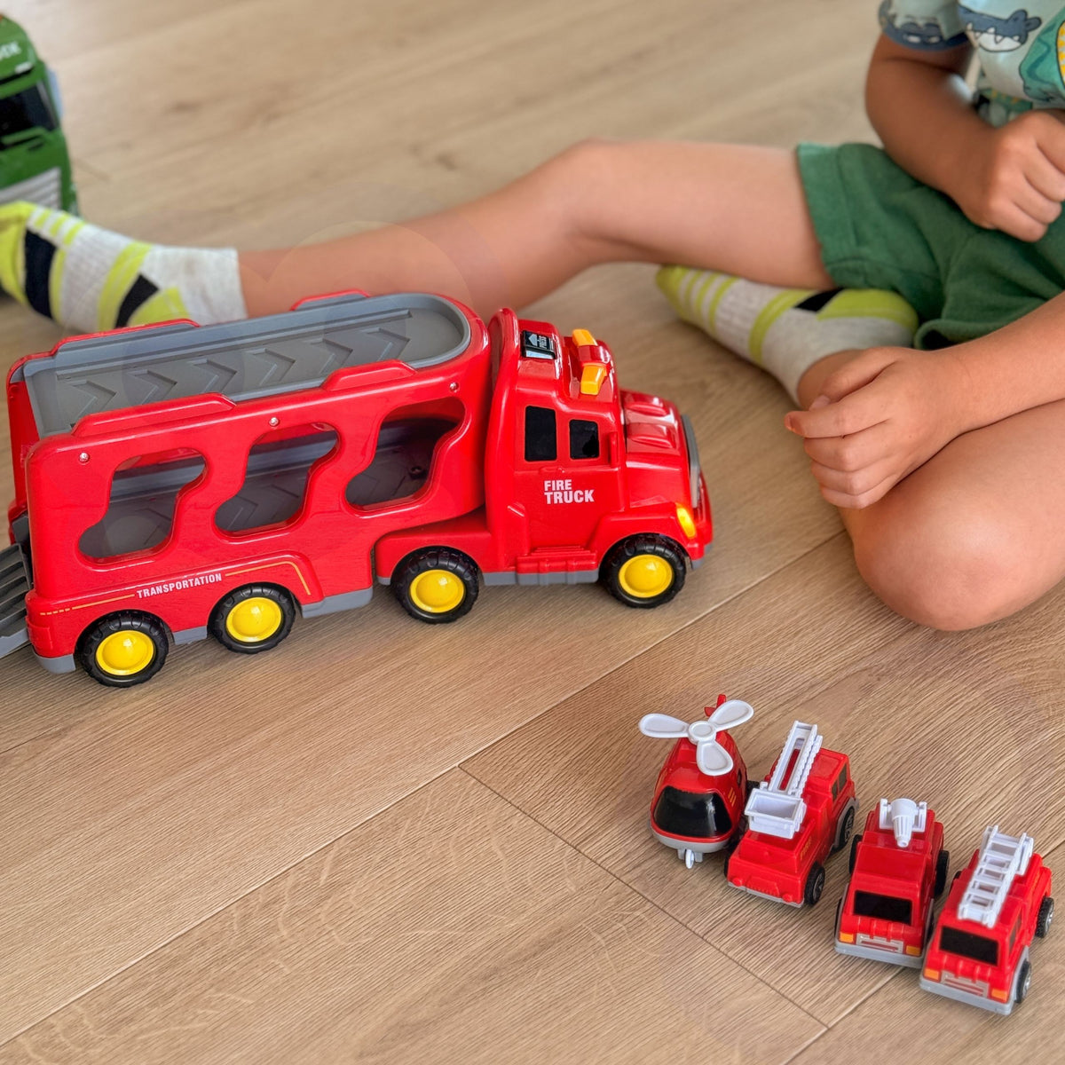 Woopie Road Tow Truck Set mit 5 Autos – Feuerwehr