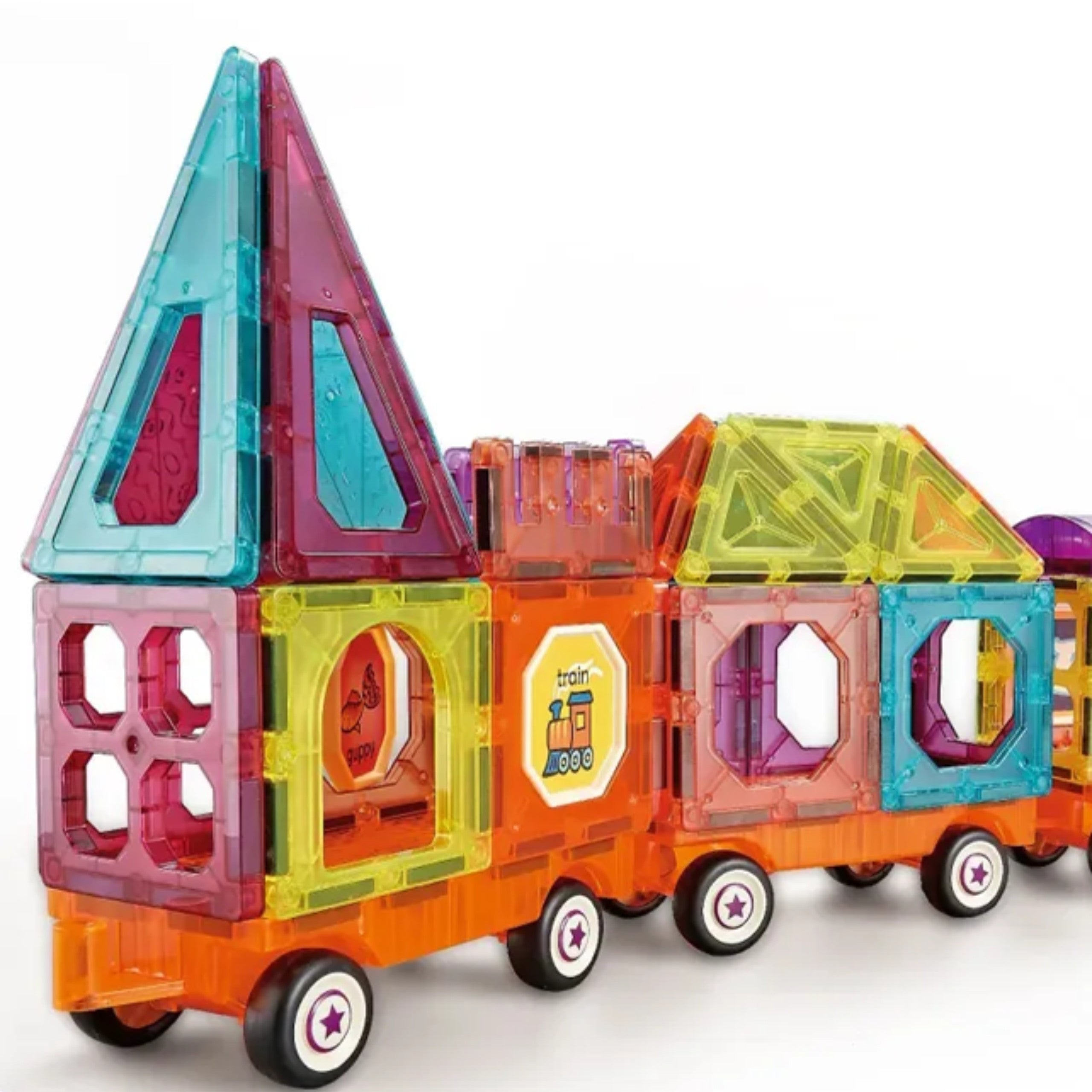 Woopie Magnetic 3d Blocks Train Set 71 Pcs.