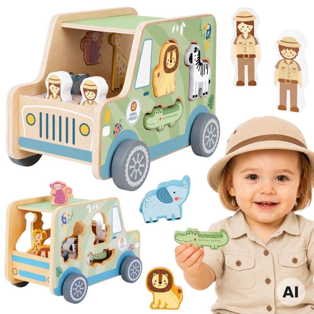 Tooky Toy Safarii Cube d'activité en voiture