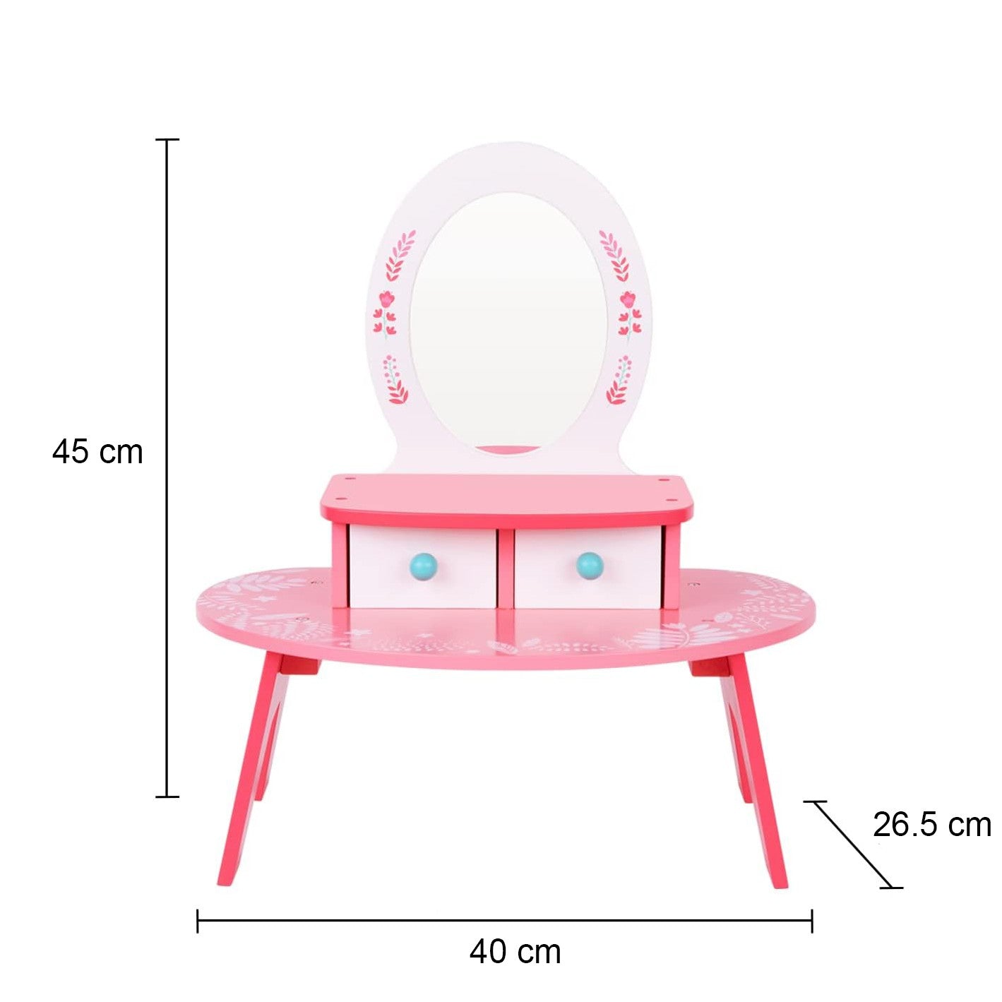Tábla Feistis Makeup Adhmaid Tooky Toy Toy Pink Le Scáthán