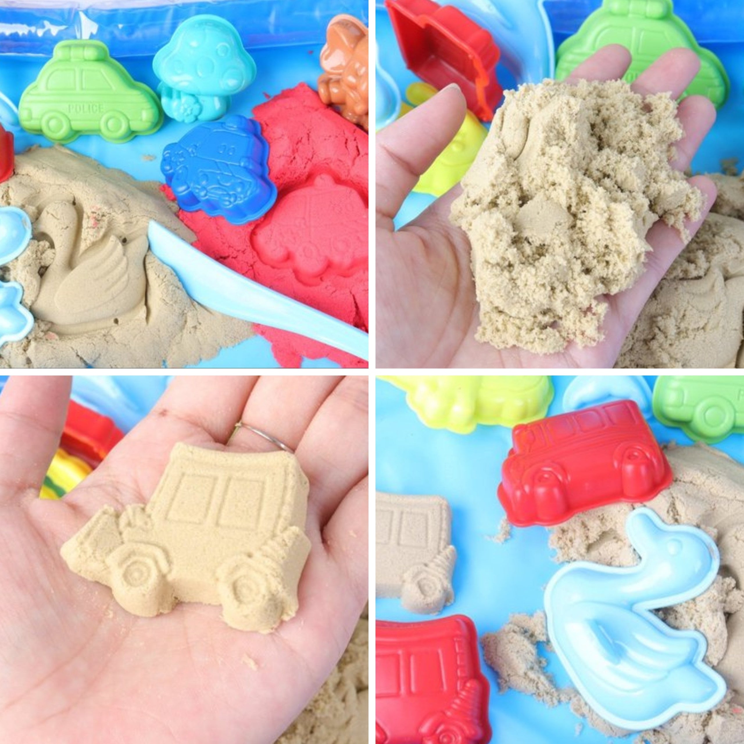 Woopie Kinetic Sand 0,8 Kg Set Dans Panier Avec Moules + /