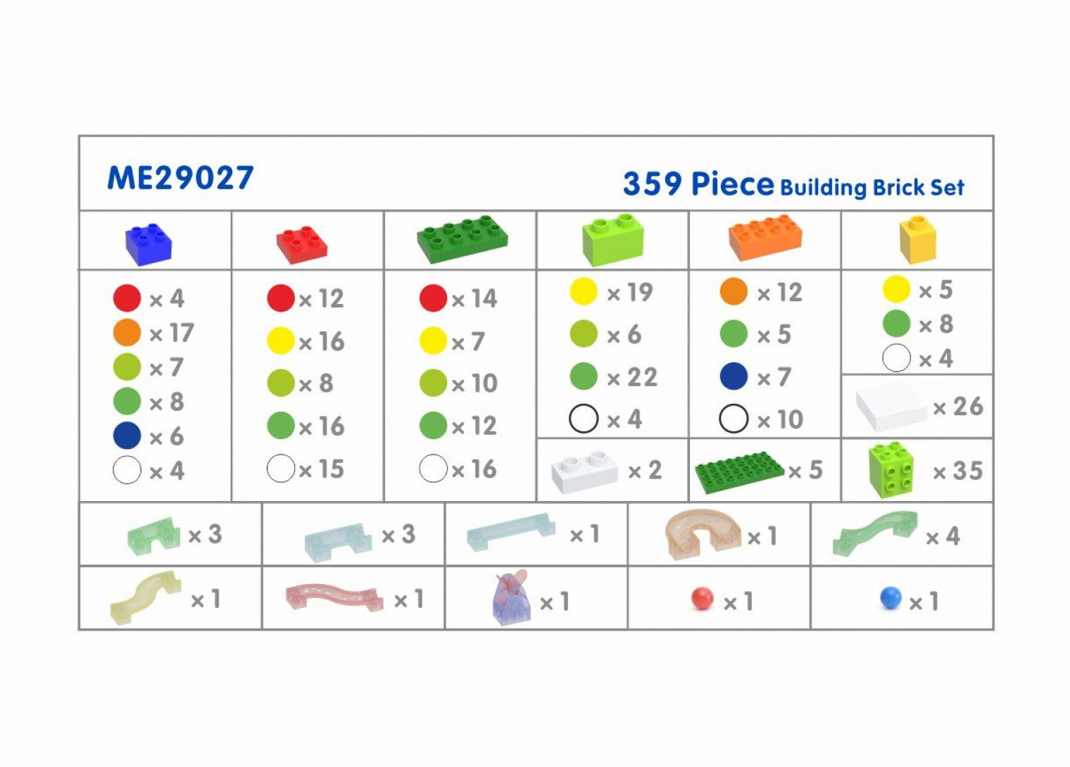 Masterkidz Stem Ball Track Construction Block Set 359 Pcs.