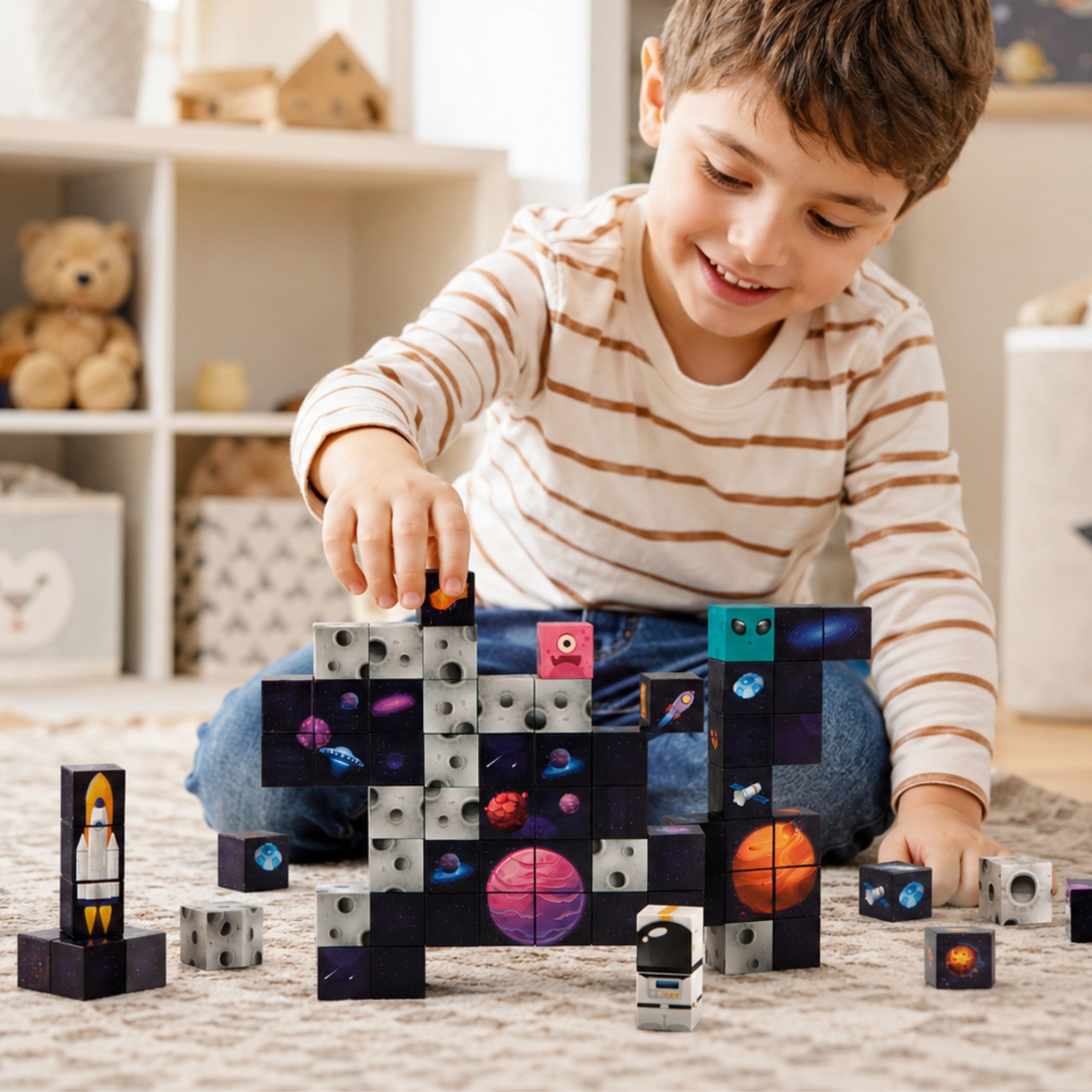 Woopie Cubes de Construction Magnétiques Cosmos 74 Pcs.