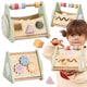 Drewniane puzzle Viga Montessori Sortownik kształtów Klocki Abacus Polarb