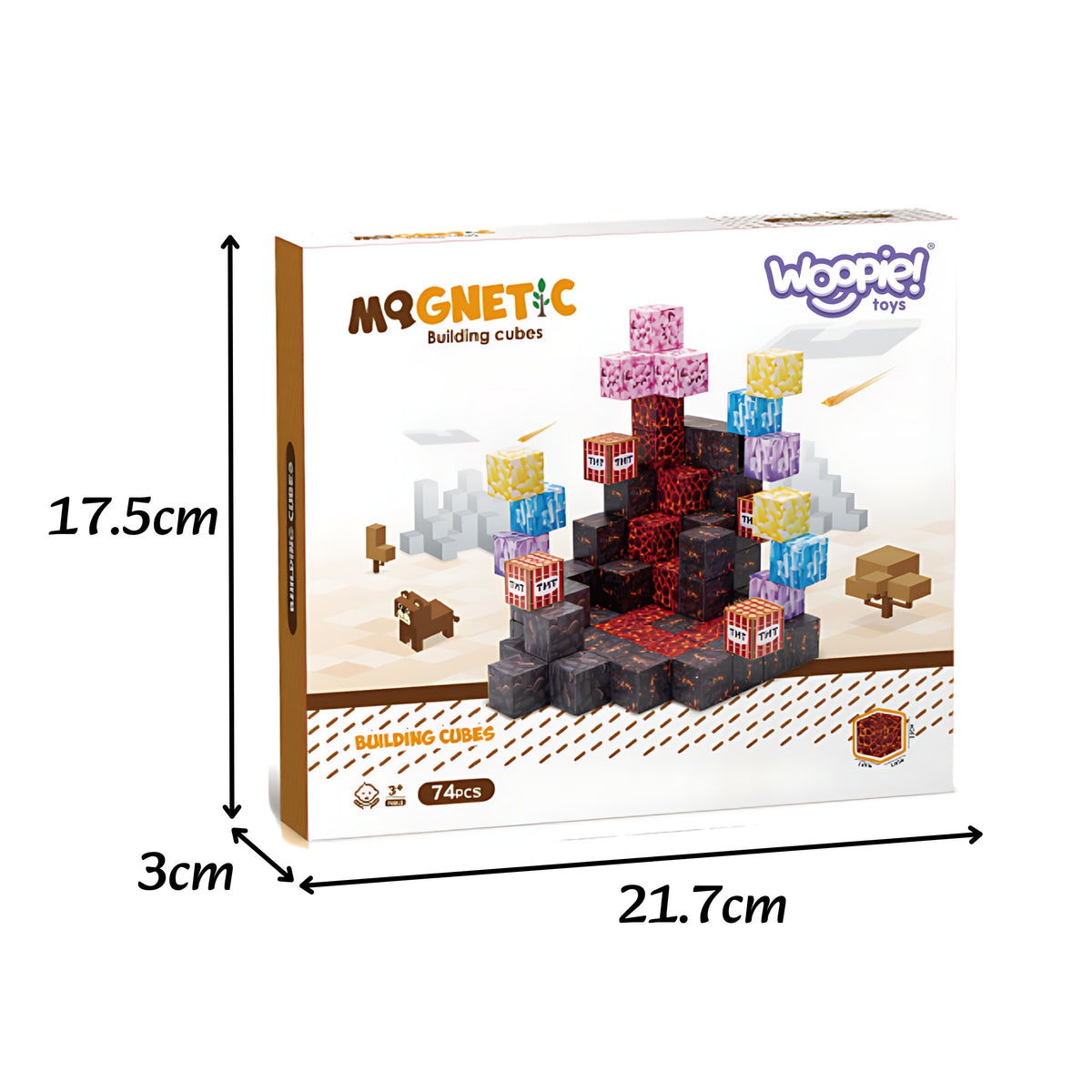 Woopie magnetické bloky kostky pixelů 74ks.