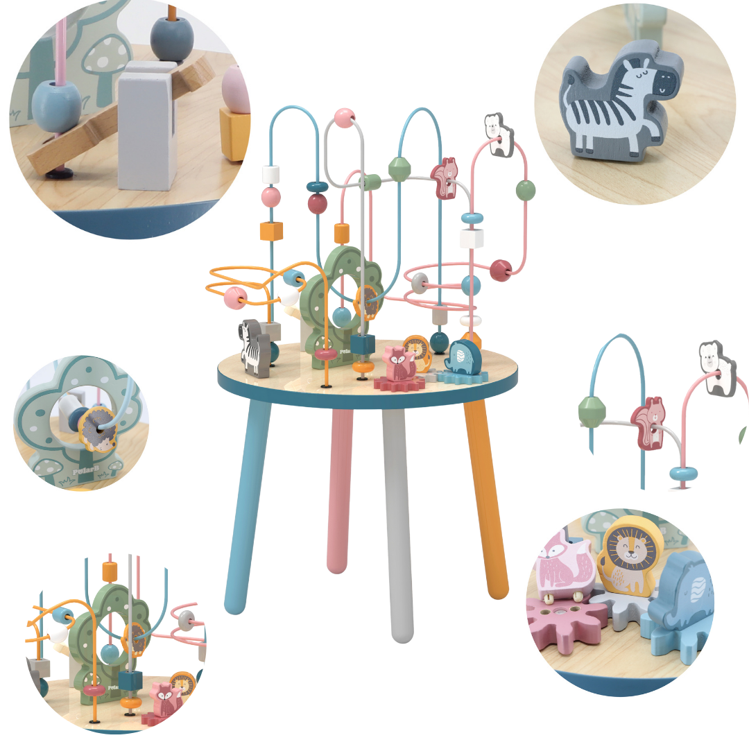 Viga Polarb houten educatieve tafel Manipulatieve Montessori-verwevenheid