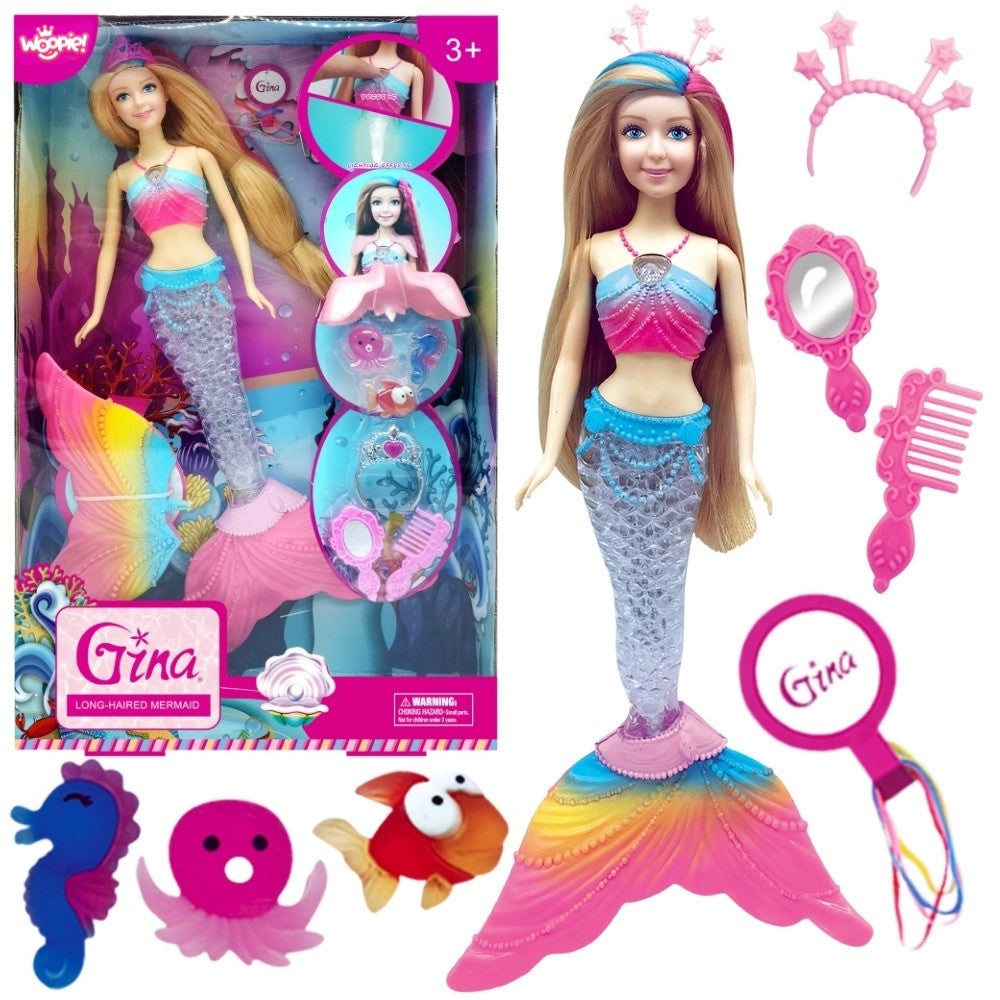 Doll Mermaid Rainbow Draíocht Woopie Gina Le Gabhálais