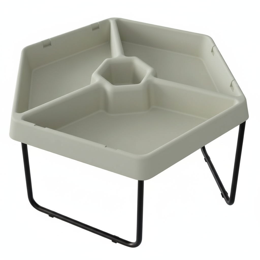 Tavolo da gioco esagonale con sabbia e acqua Masterkidz con 3 scomparti e altezza regolabile