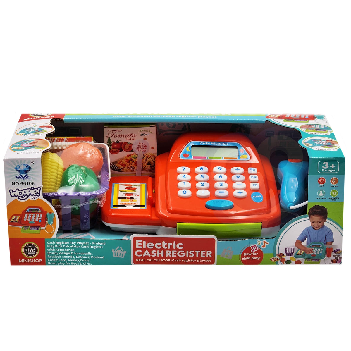 Caisse enregistreuse Woopie avec calculatrice et accessoires