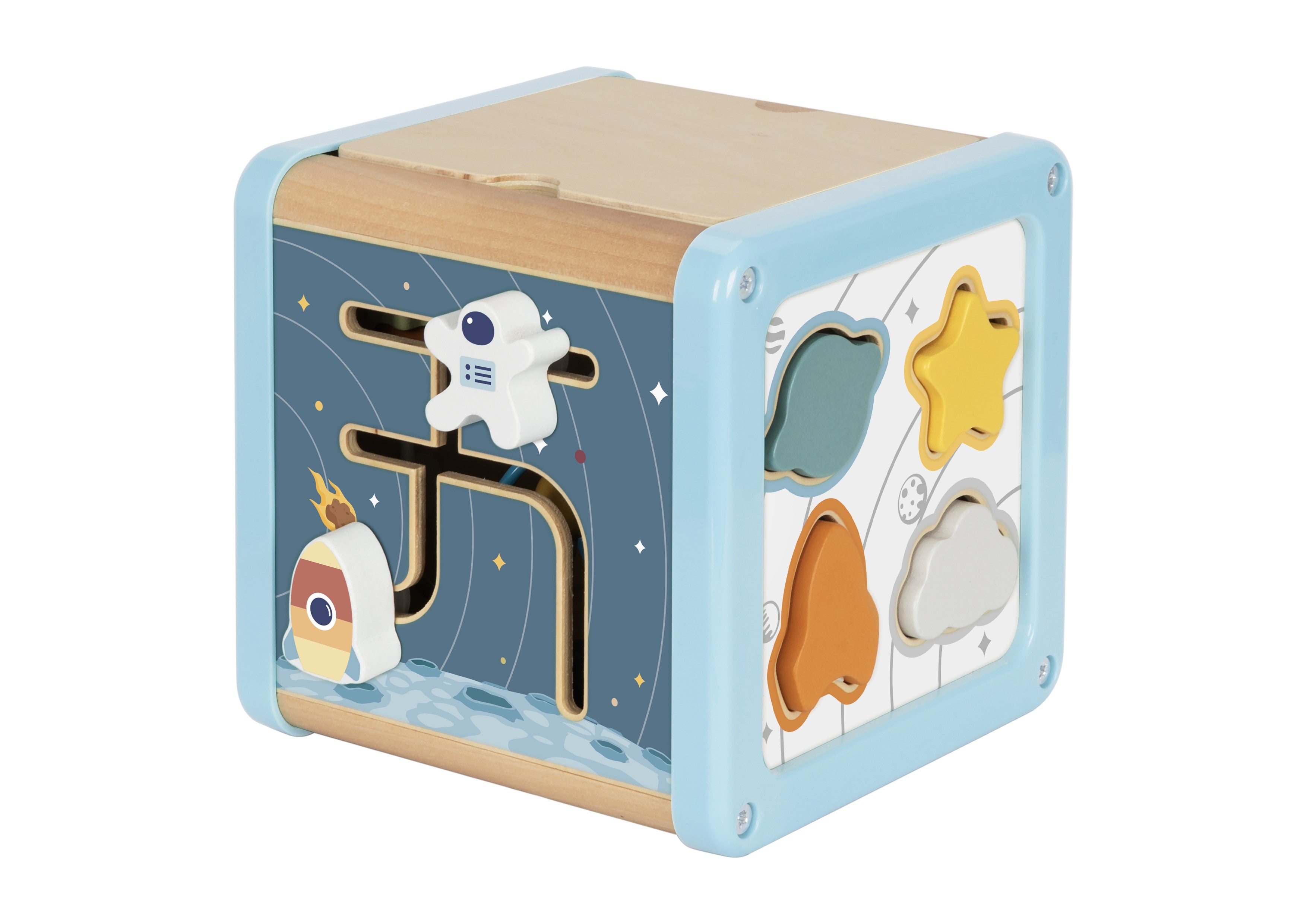 Tooky Toy Wooden Activity Cube Space Sorter Maze