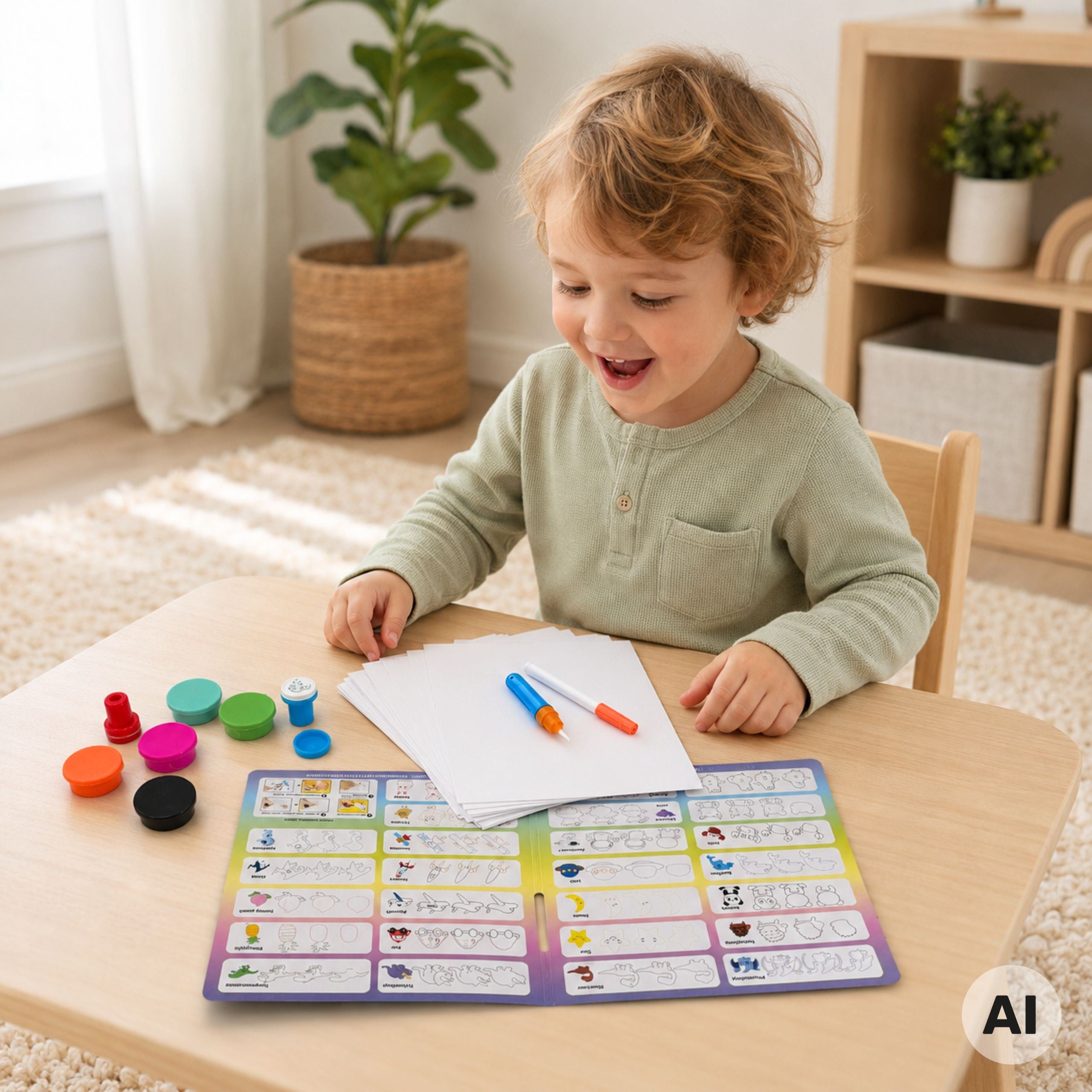 Woopie Magic Brush Creative Set For Drawing Stamps Kids 3+