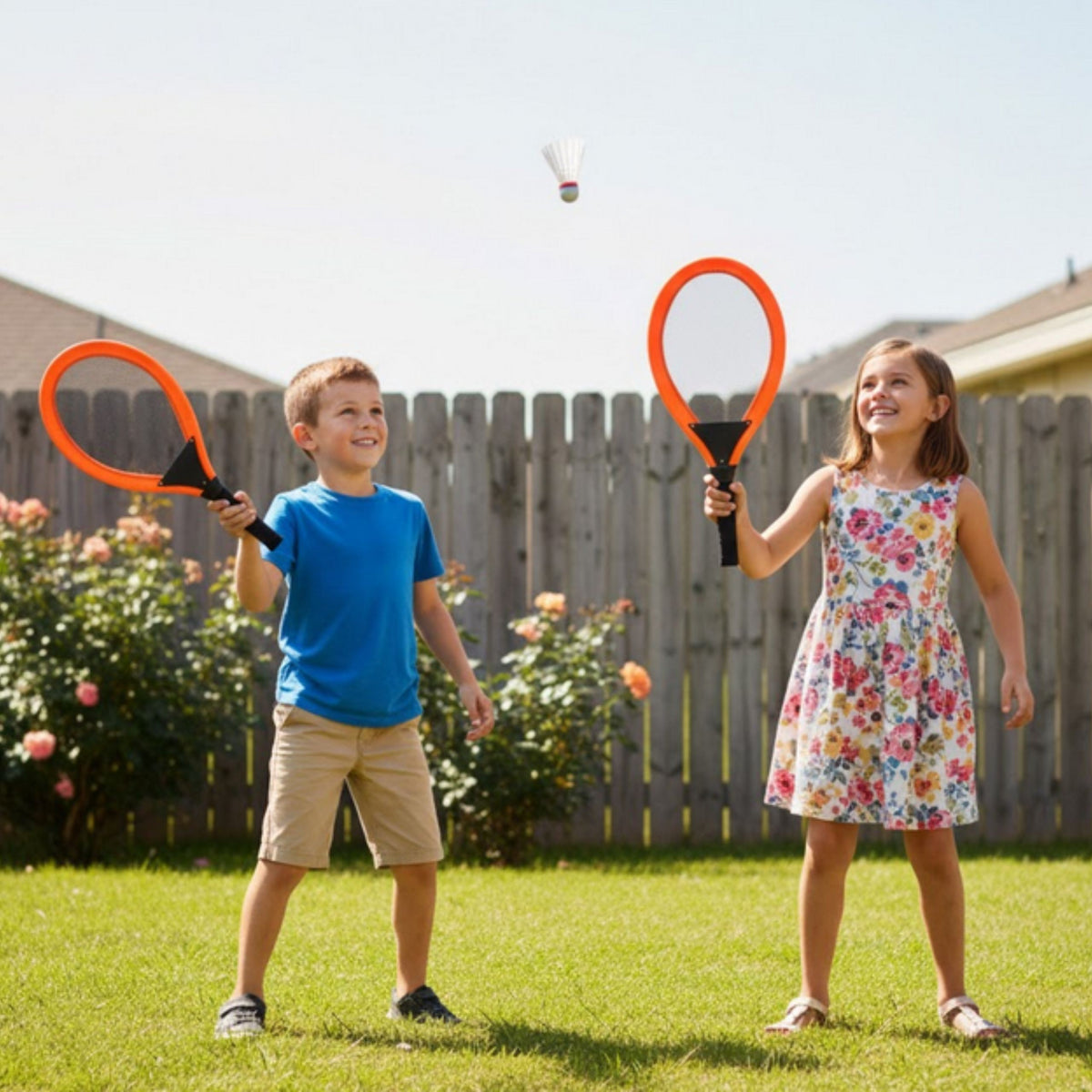 Woopie Set di racchette da tennis e badminton grandi per bambini + volano