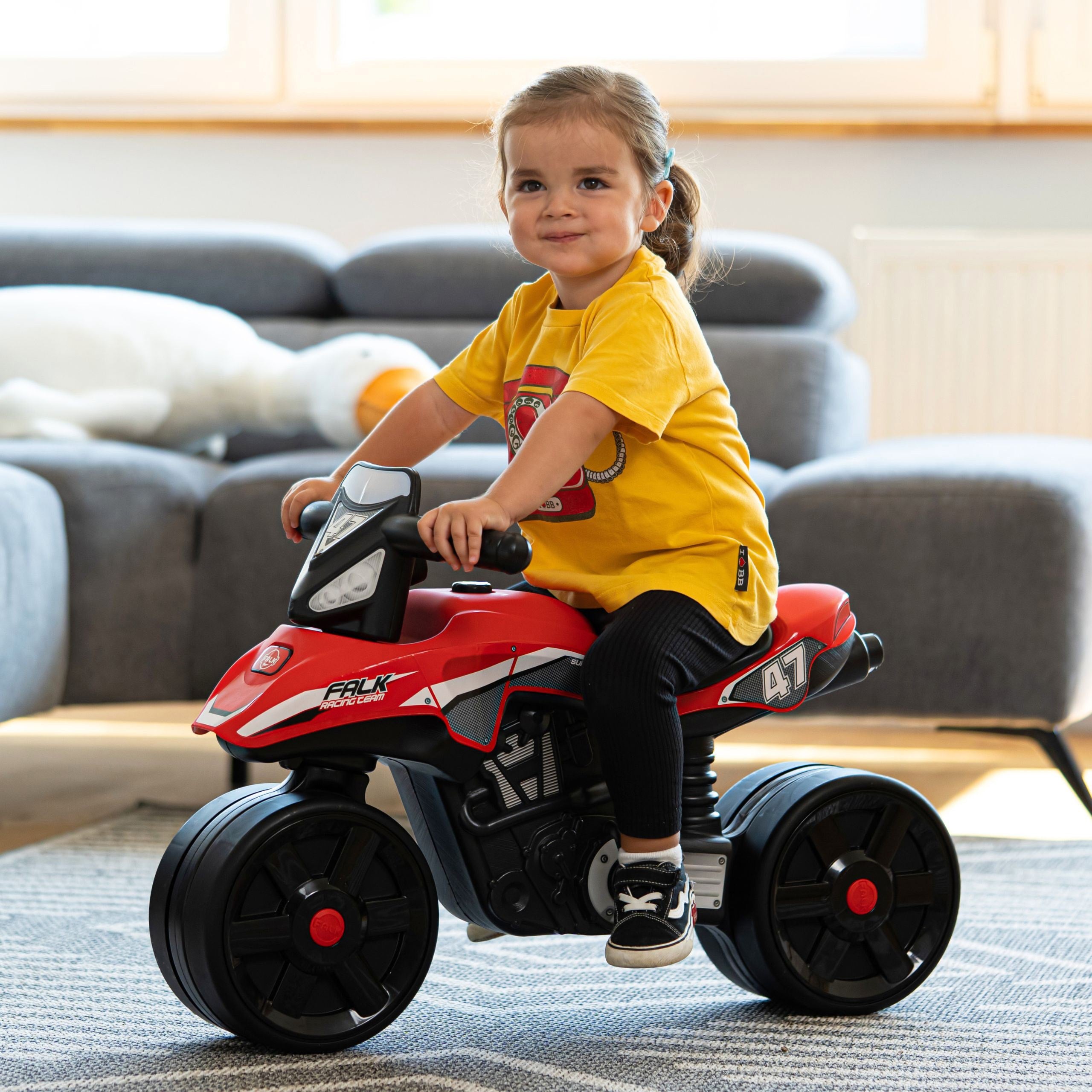 Falk Racing Team Ride-on Motorbike Red Wide Wheels por 2 a 5 anos