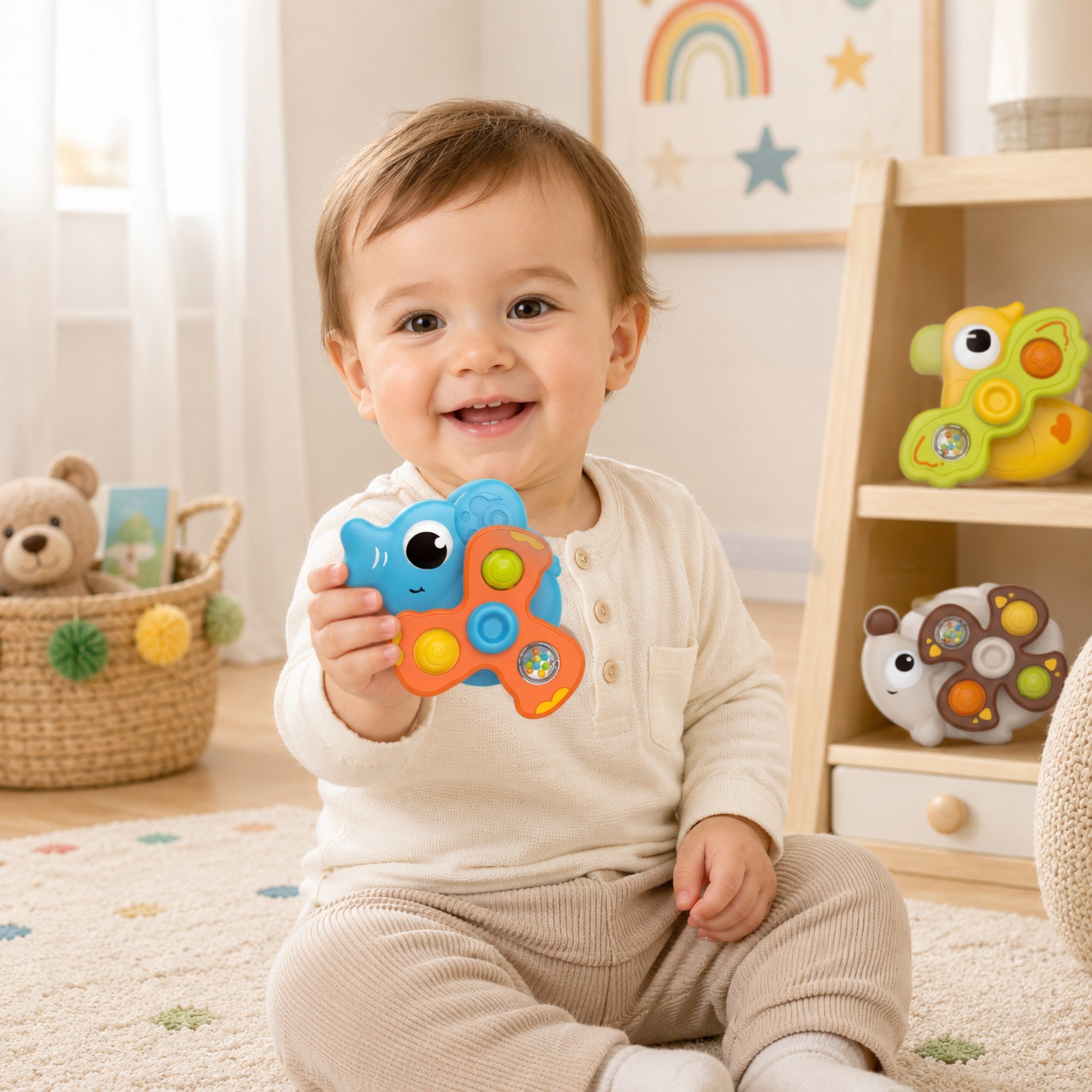 Woopie Baby Sensory Spinners Sugkoppar Djur 3 st.