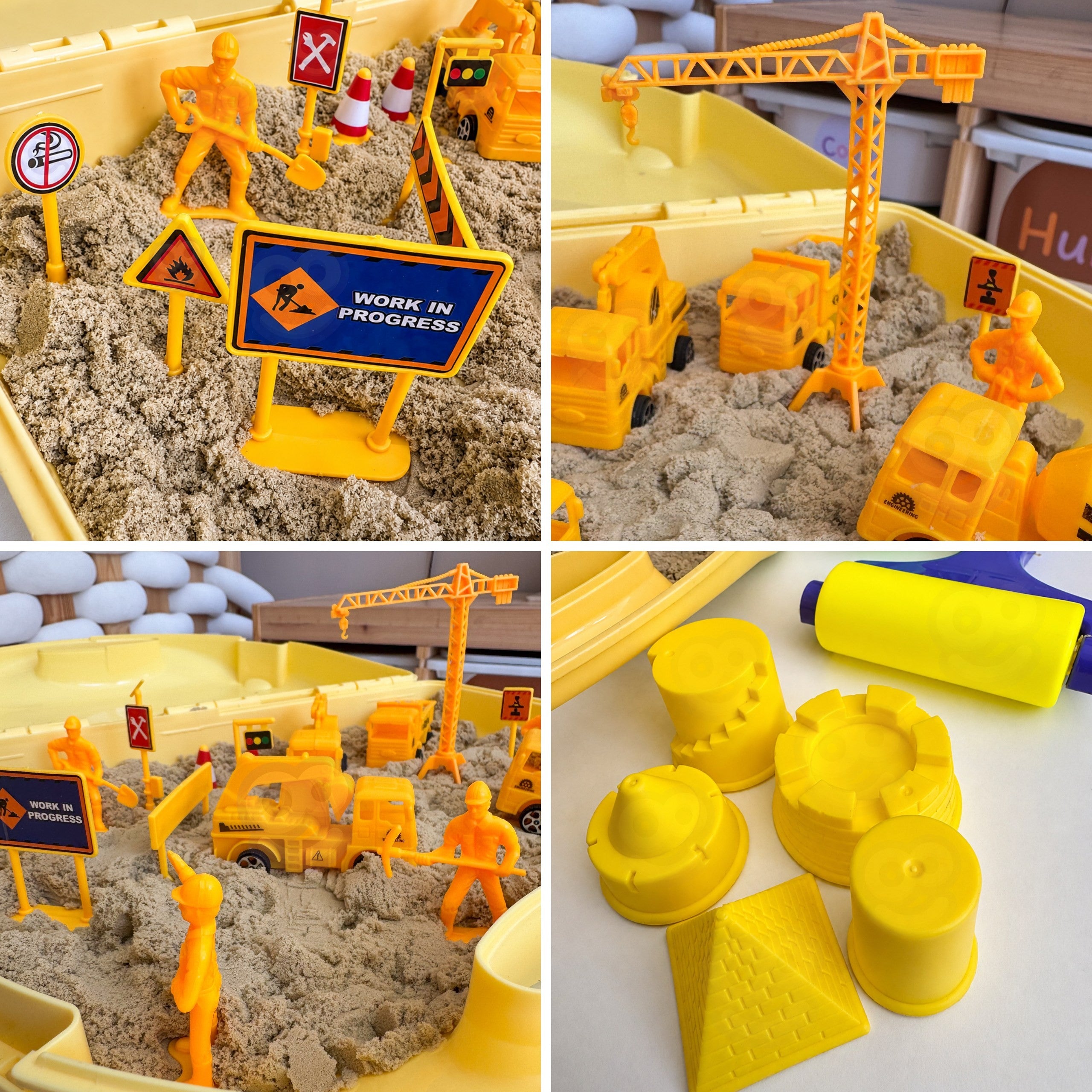 Woopie Kinetic Sand Cantiere Valigia Gru Auto