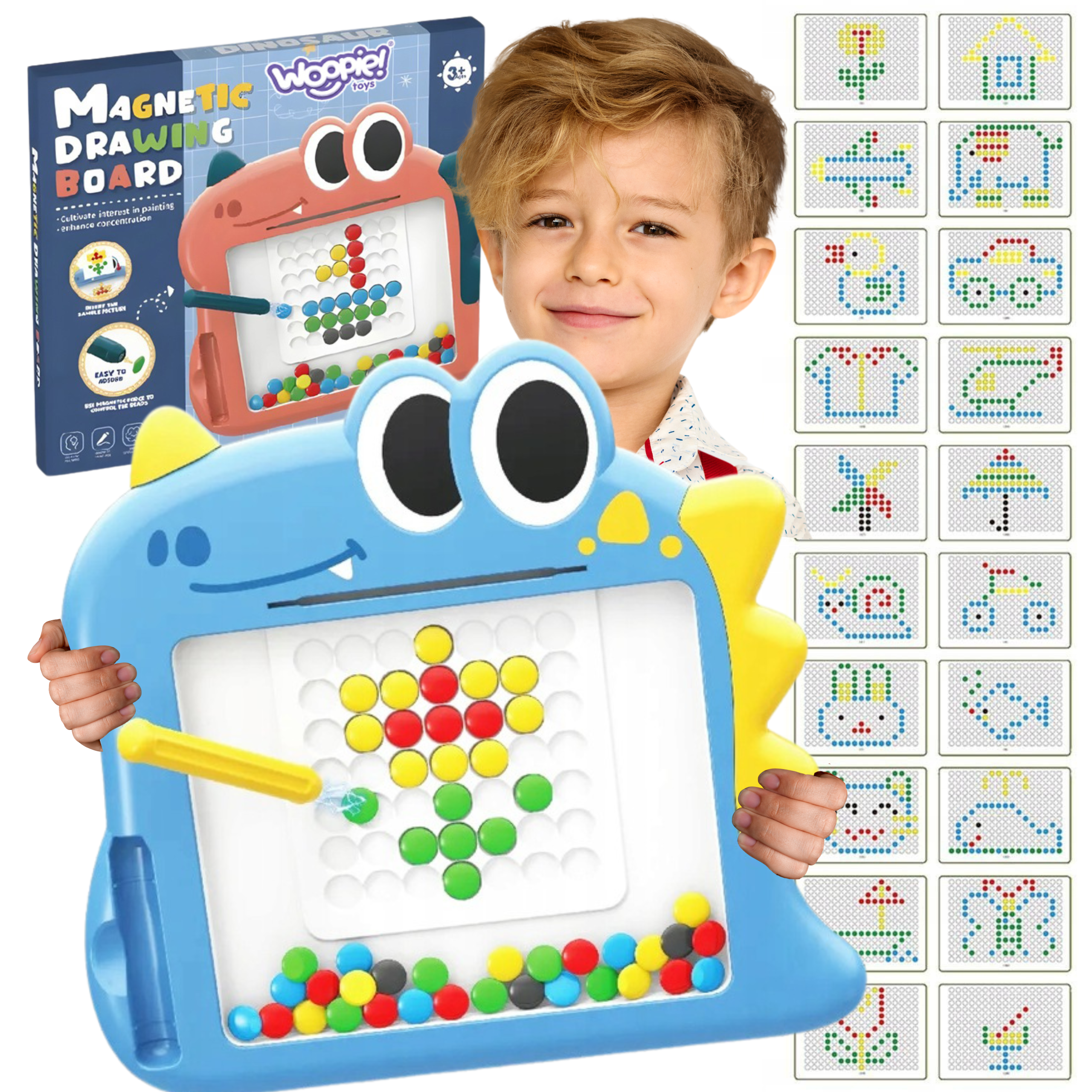 Woopie Магнитна дъска за деца Montessori Magpad Dinosaur