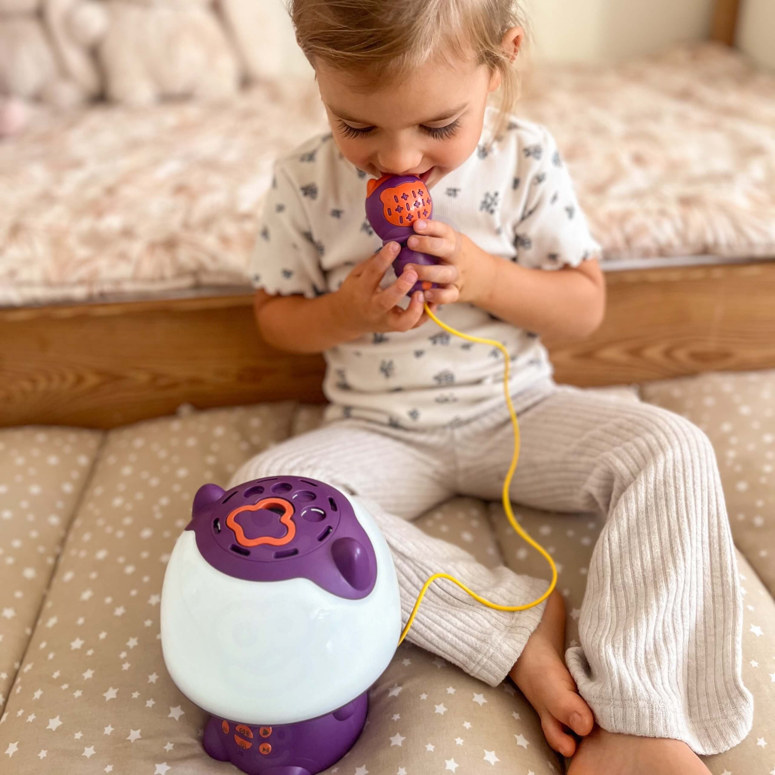 Woopie Lampe Rgb Multifonctionnelle Haut-Parleur Bluetooth Karaoké Modulateur Vocal Carte SD Aux Violet