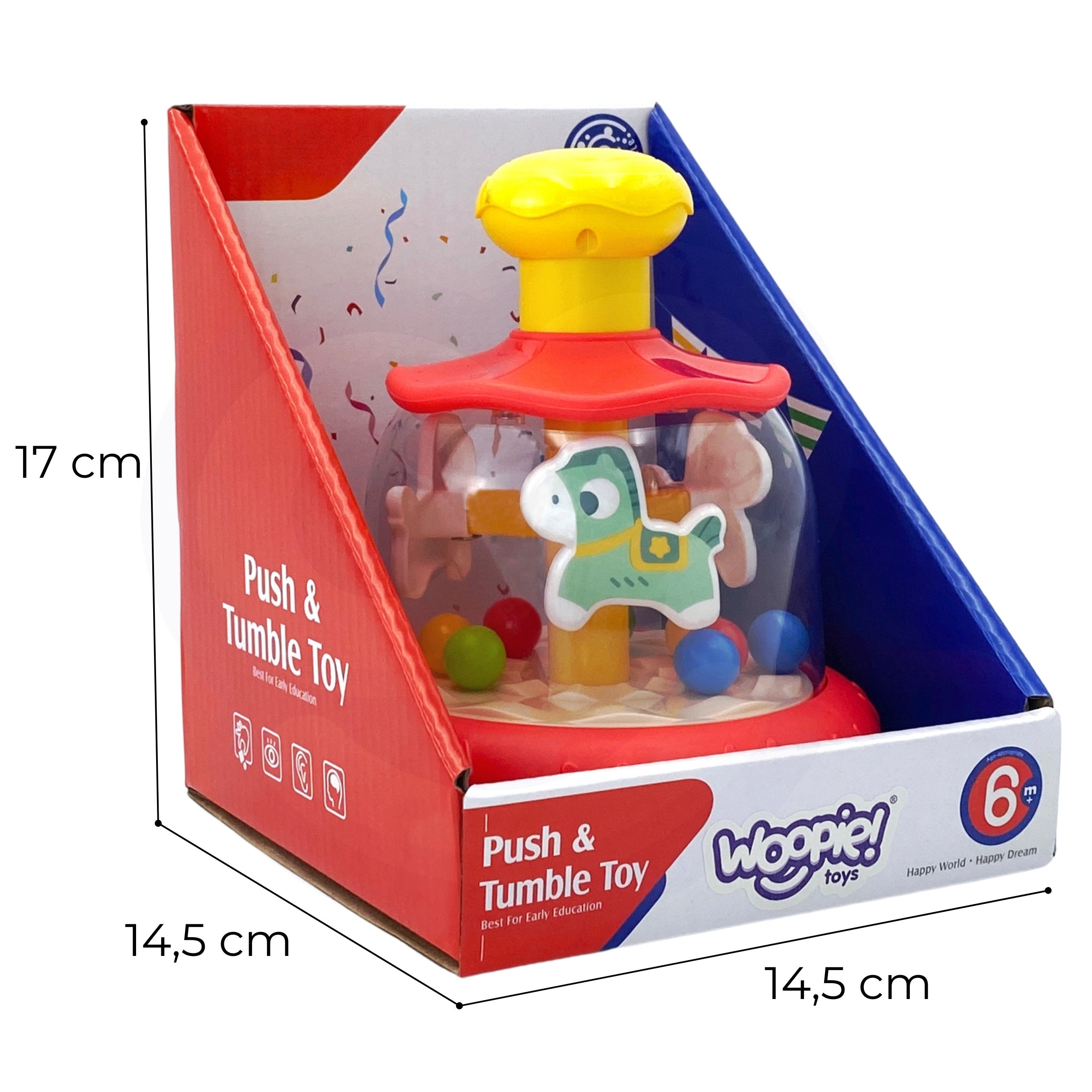 Woopie Baby Colorful Horses Red Spinning Top Carousel