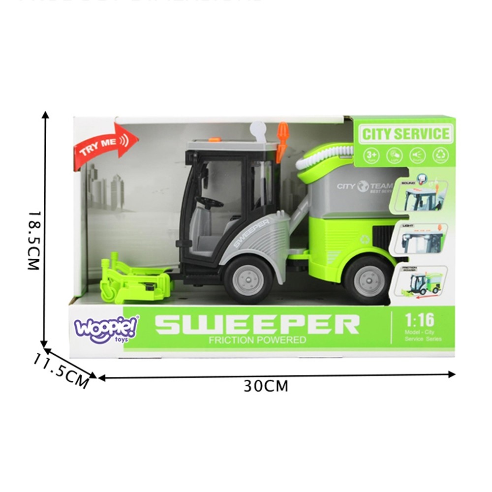 Woopie City Sweeper 1:16 Grüne Sound- und Lichteffekte