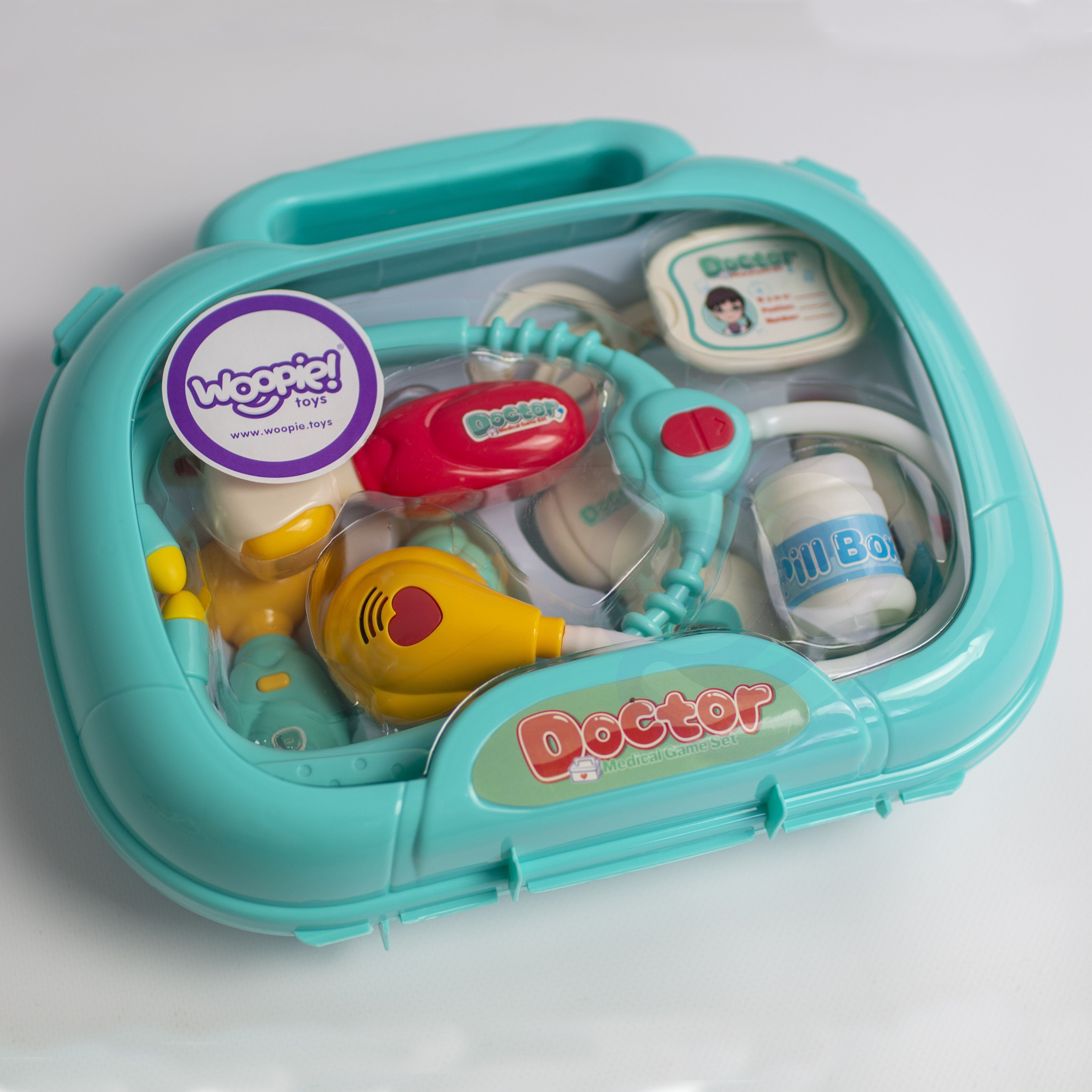 Woopie Medical Set Little Doctor Dottore in valigia Suono leggero + ACC.