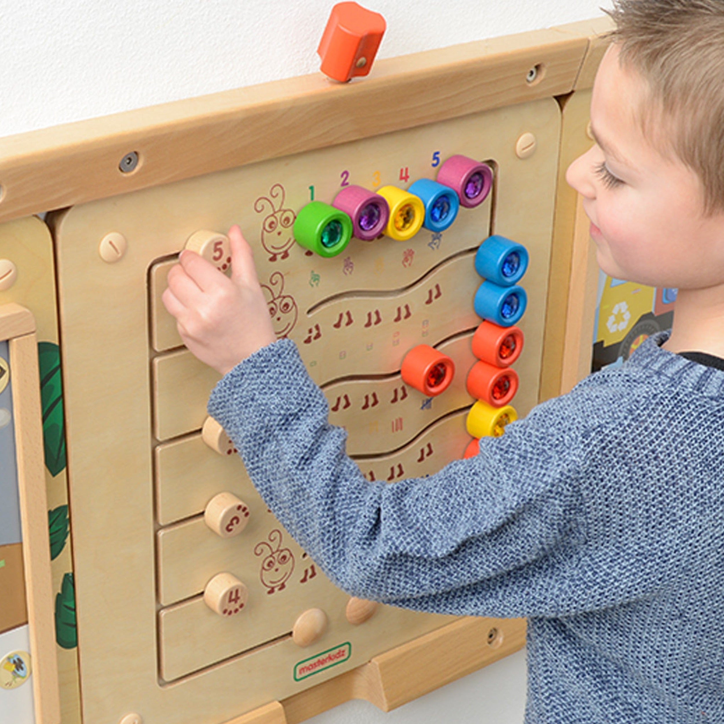 Masterkidz színes hernyók számok és mennyiségek tanulása - Montessori oktatási fali tábla