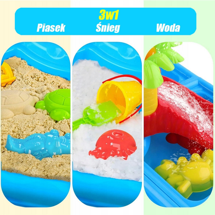 Woopie Table à Eau 2en1 Bac à Sable Avec Chaise Xl Aquapark 4 piscines 13 Acc.
