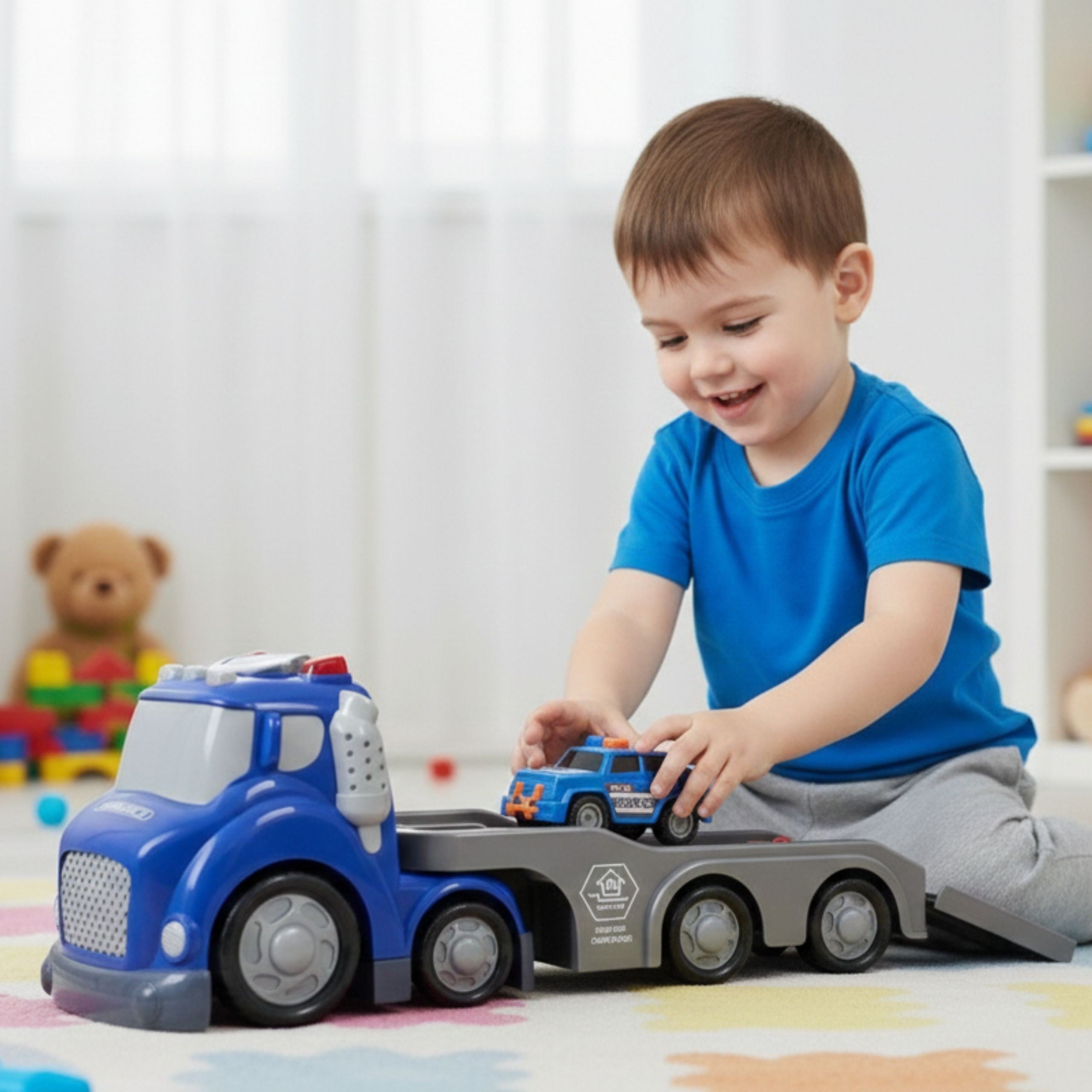 Woopie Blue Police City Truck Zvukové a svetelné efekty