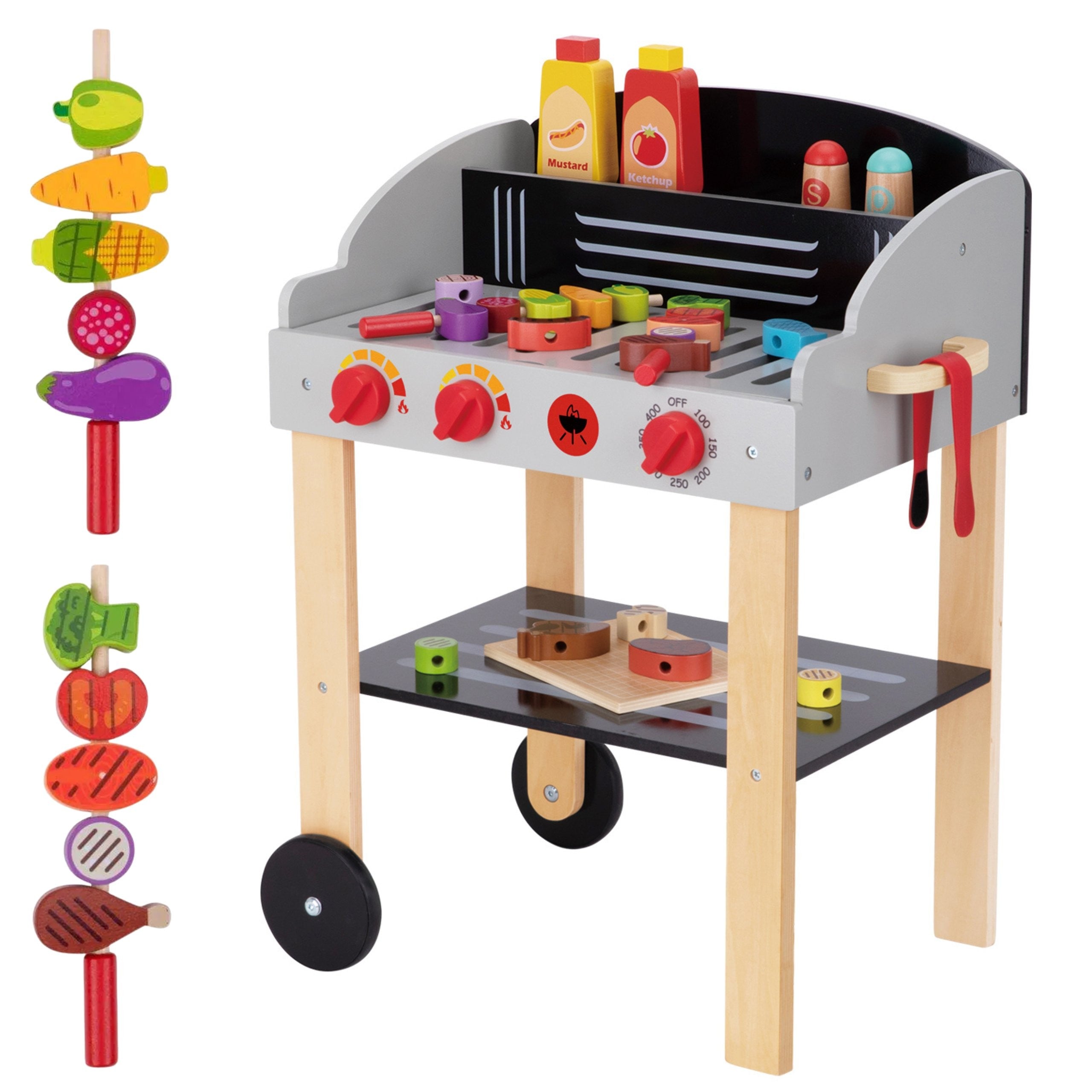 Woopie Green Wooden Grill Skewers Vegetables Accessories 24 Pcs.