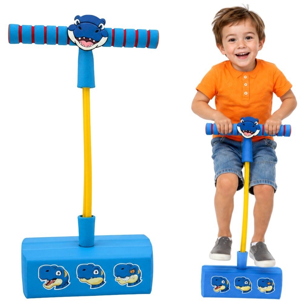 Jumper Woopie Foam Pogo para crianças dinossauro azul
