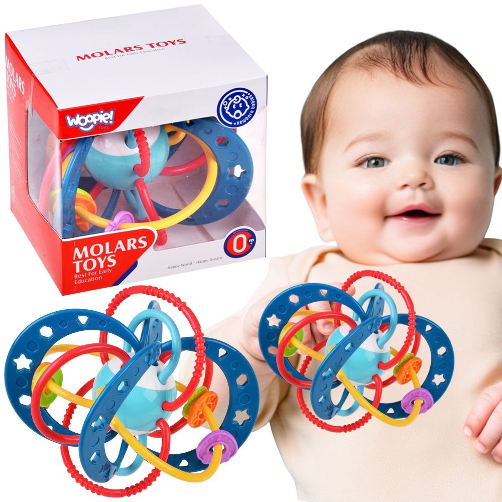 Woopie Baby 2-in-1 Sensory Toy Teether Rattle Montessori