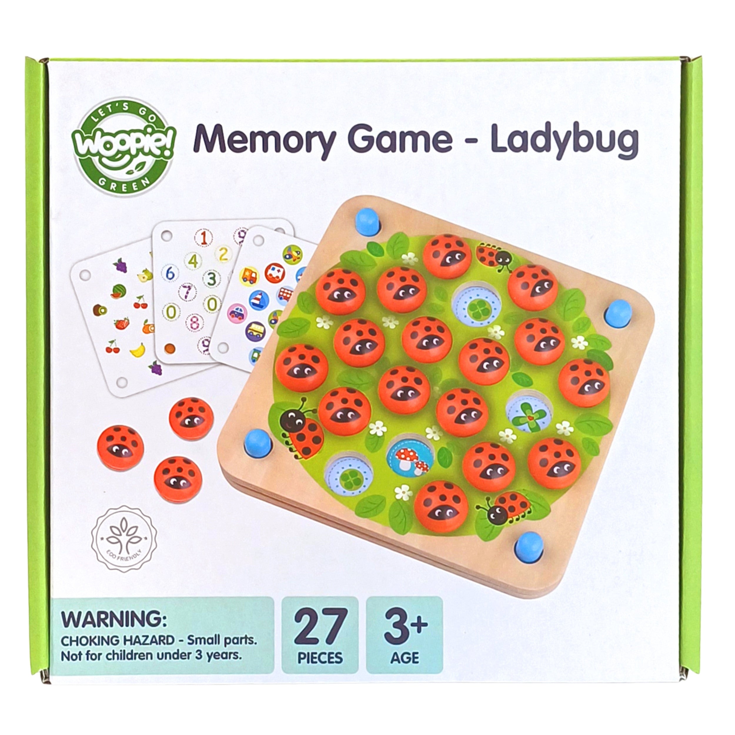 Woopie Green Memory Drevené vzdelávacie pexeso Ladybug Puzzle