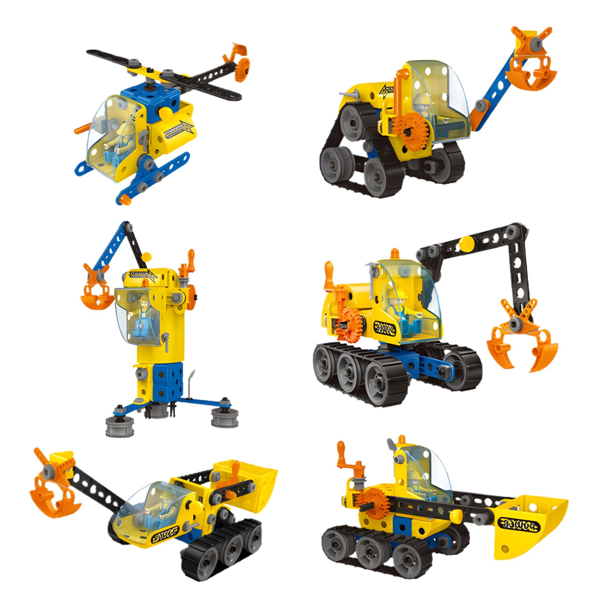 Woopie Building Blocks bauen Baufahrzeuge und 8 Dampfmodelle