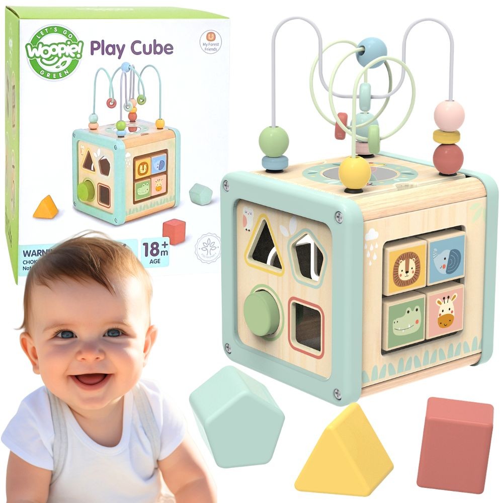 Многофункционален образователен сортер Woopie Wooden Activity Cube