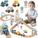Комплект дървени релси за космически влак Tooky Toy