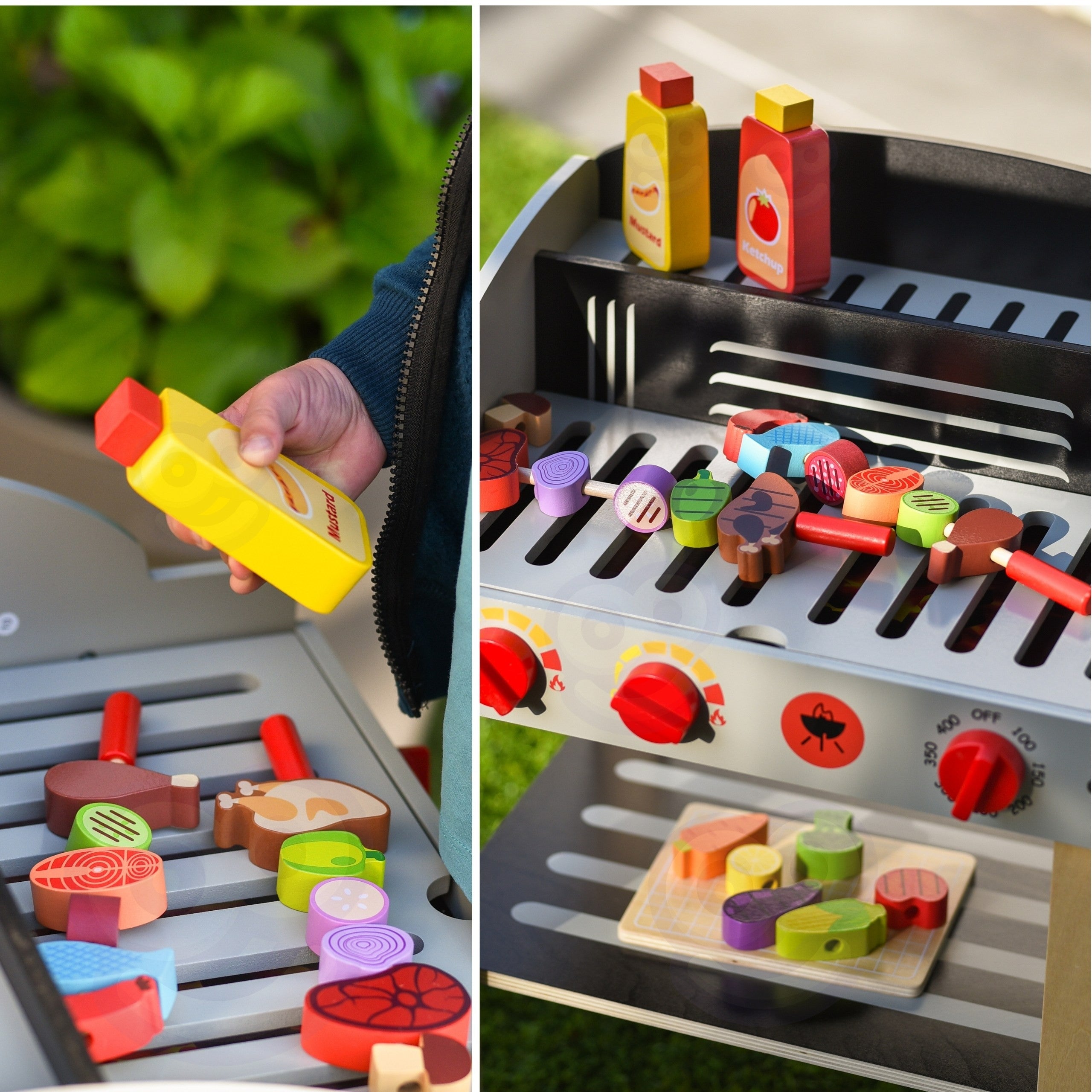 Woopie Green Wooden Grill Skewers Vegetables Accessories 24 Pcs.