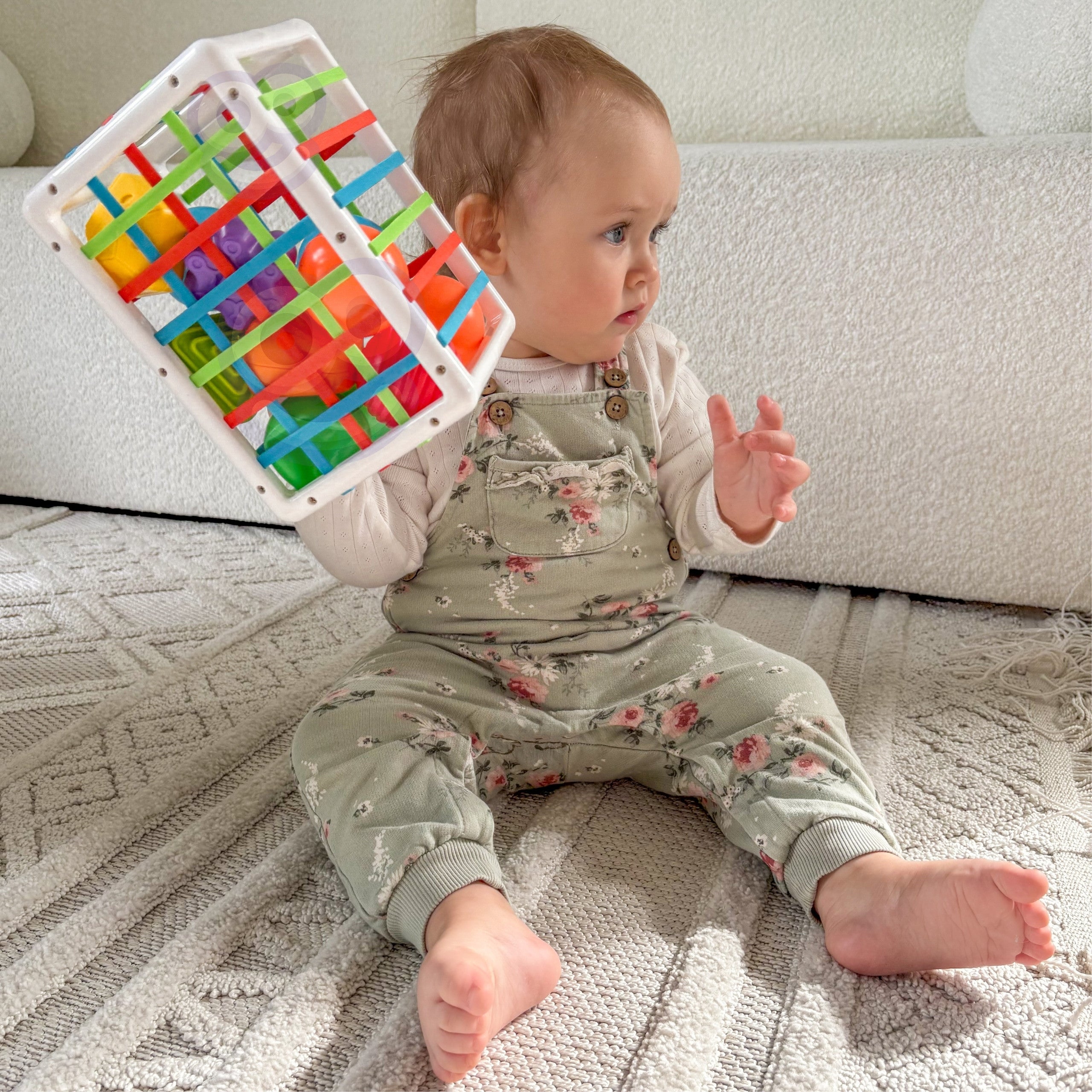 Woopie Baby Fleksibel Sensory Cube Sorter Til Børn Farverige Former 13 Stk.